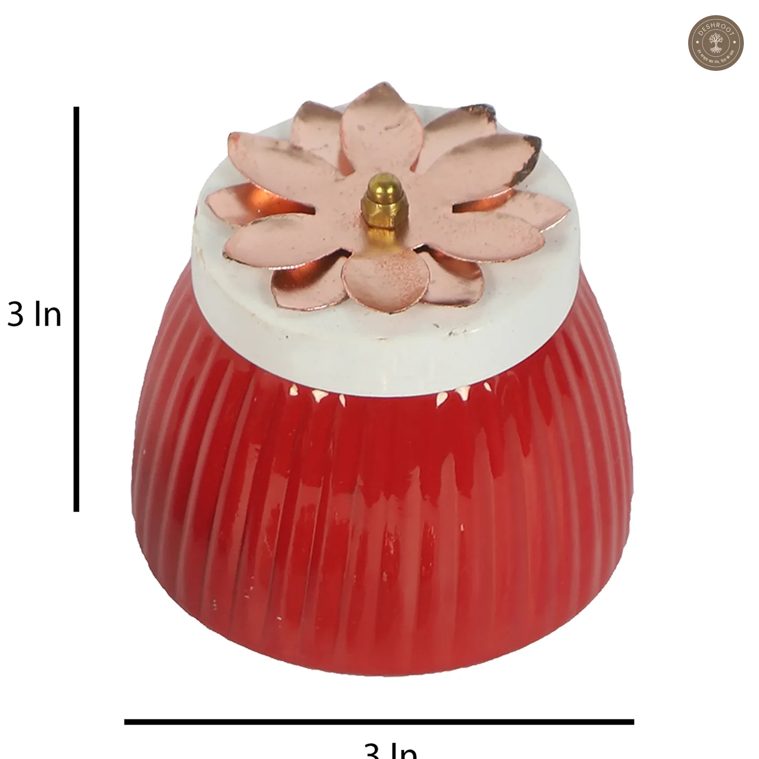 Metal Red Jar Set of 2