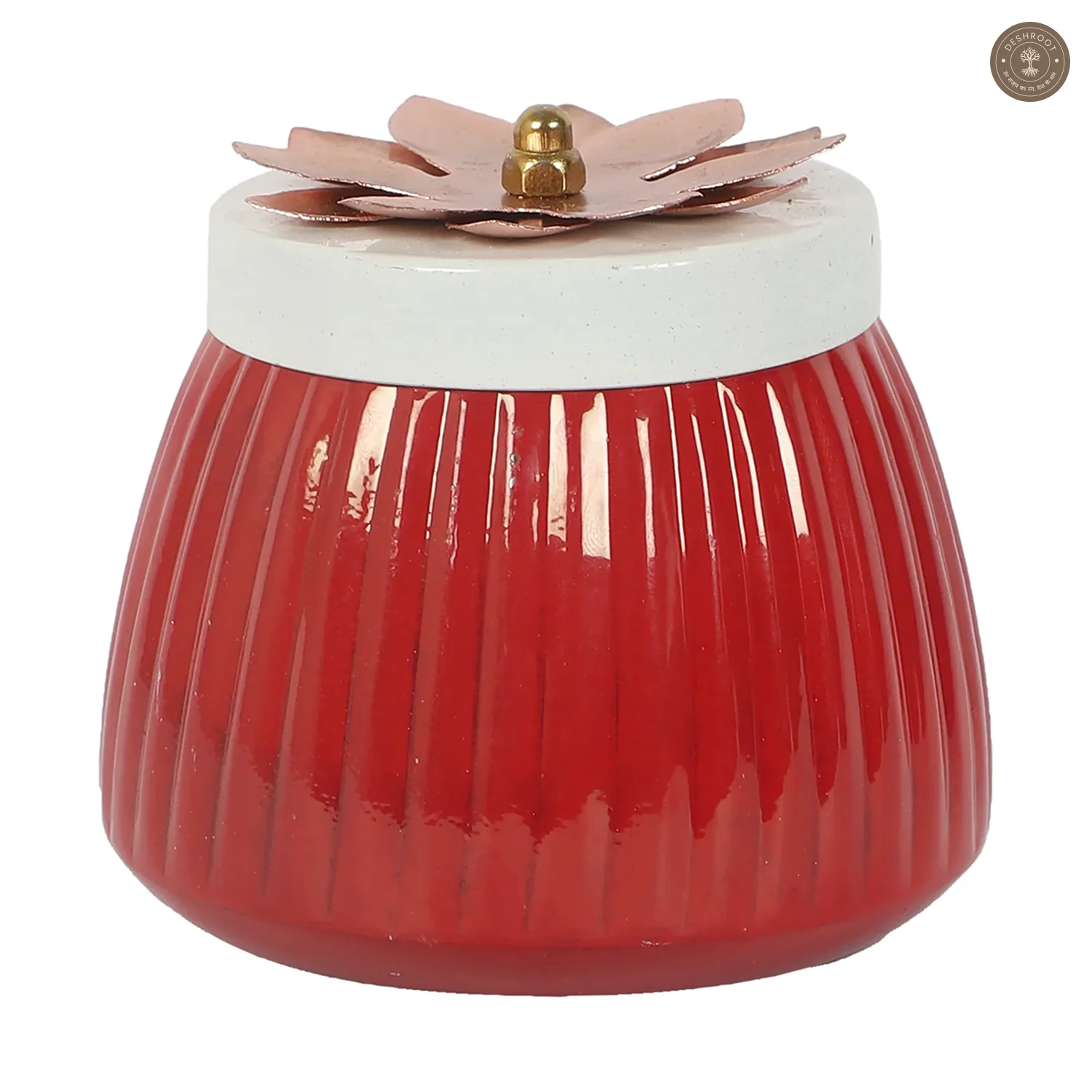 Metal Red Jar Set of 2