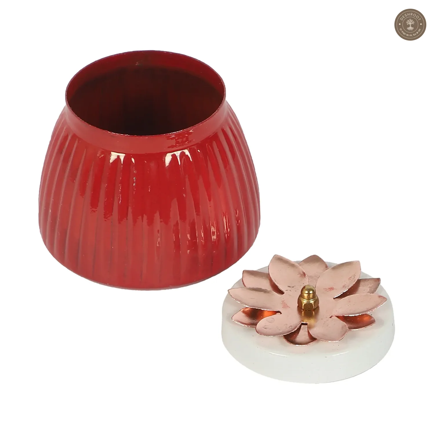 Metal Red Jar Set of 2