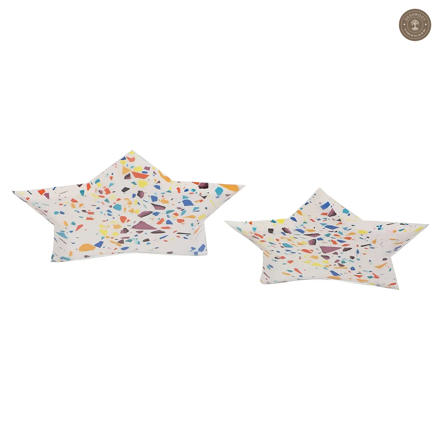 Multicolor Star Metal Platter Set of 2