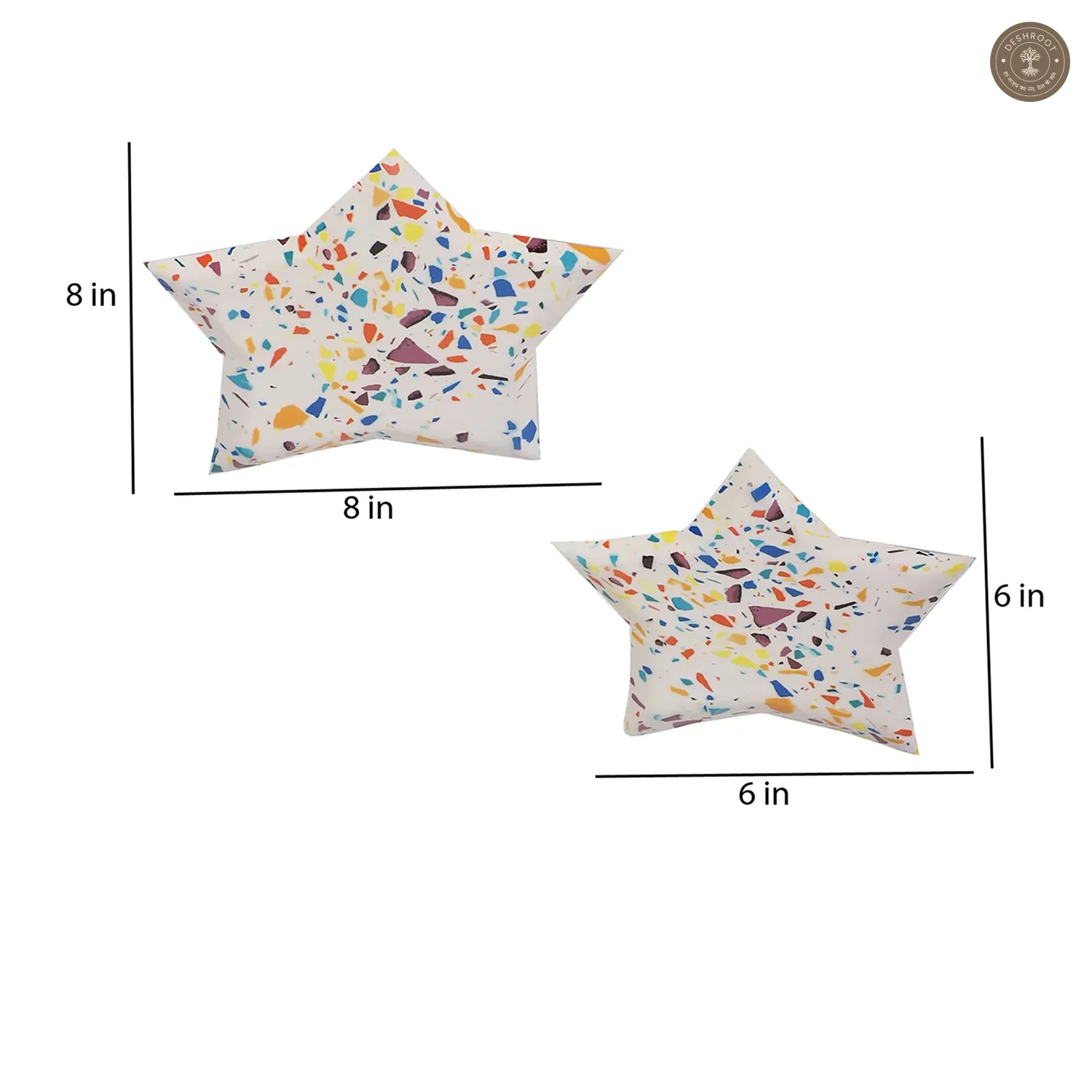 Multicolor Star Metal Platter Set of 2