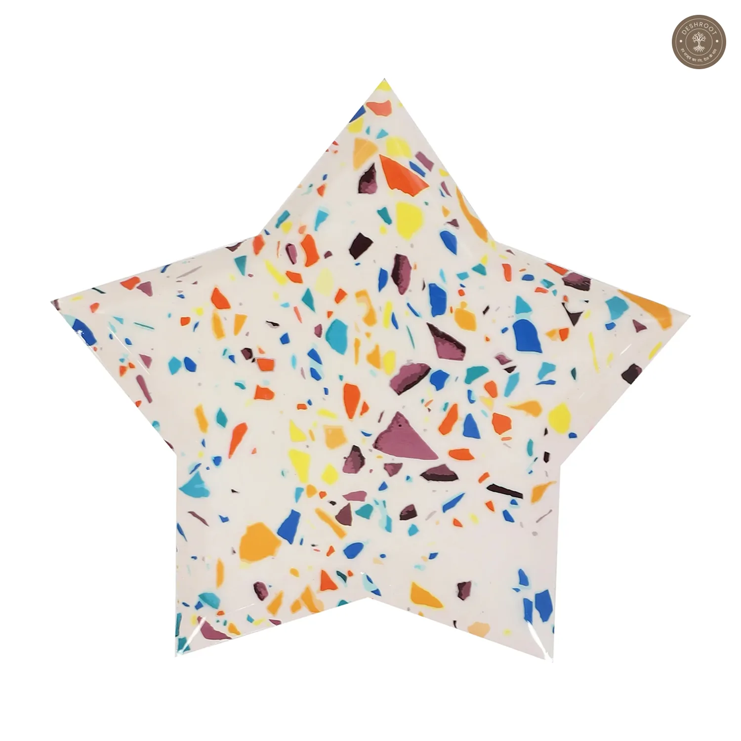 Multicolor Star Metal Platter Set of 2