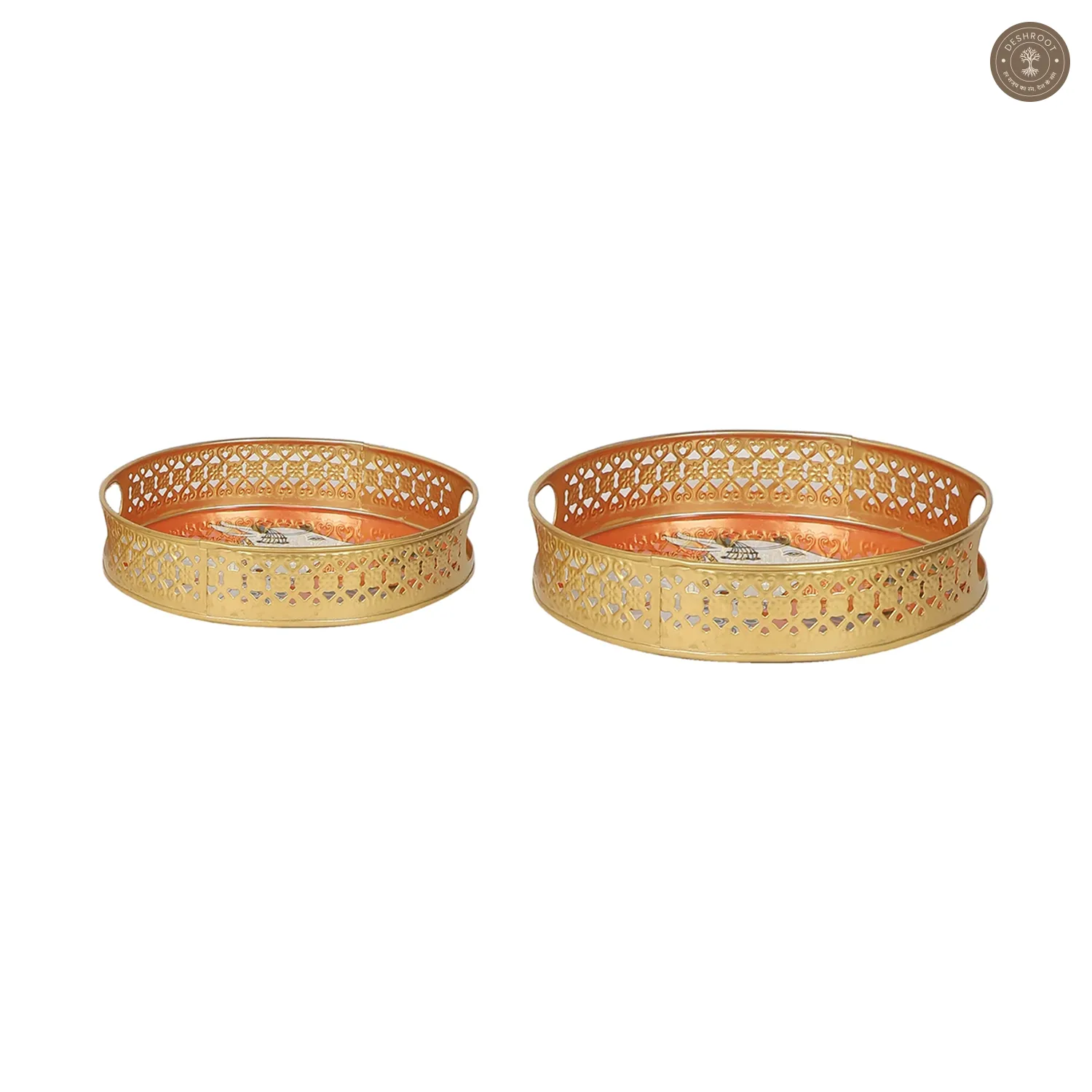 Orange Cow Tray Set of 2