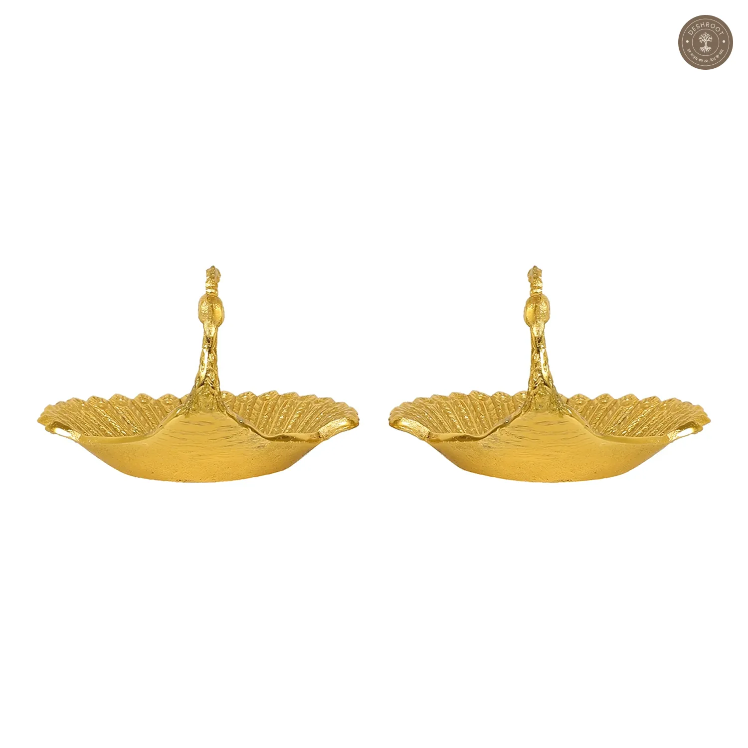Peacock Aluminium Platter Set of 2