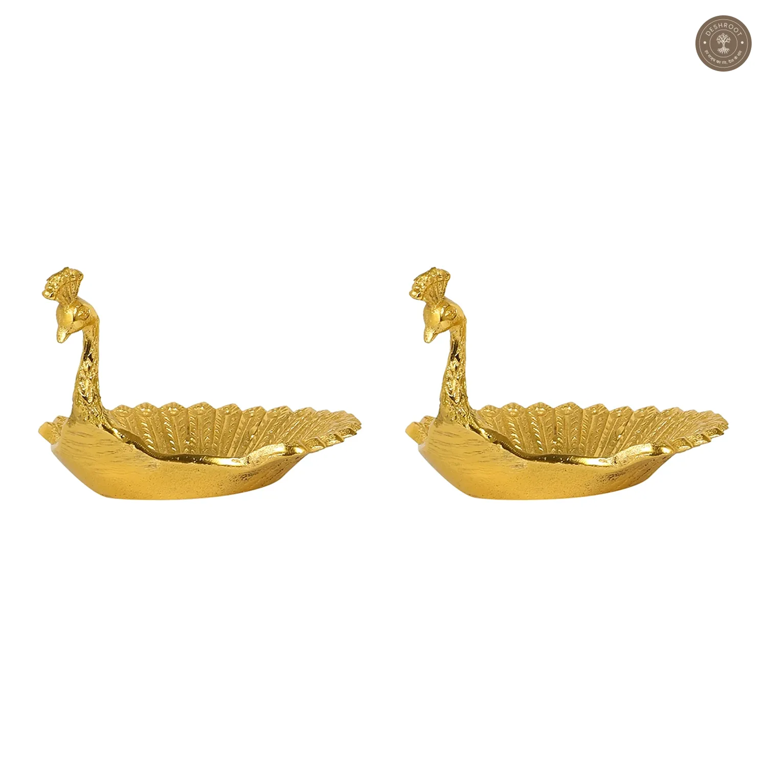 Peacock Aluminium Platter Set of 2