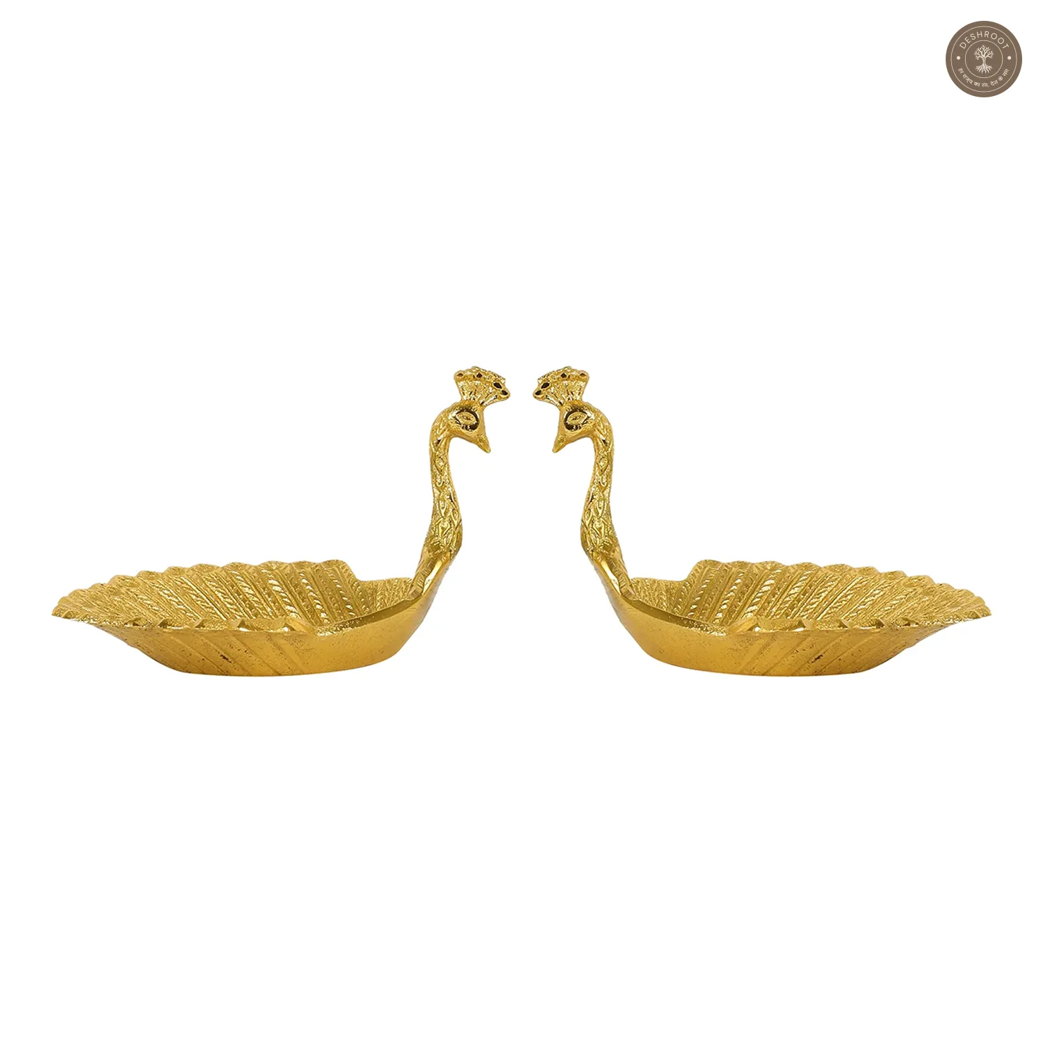 Peacock Aluminium Platter Set of 2