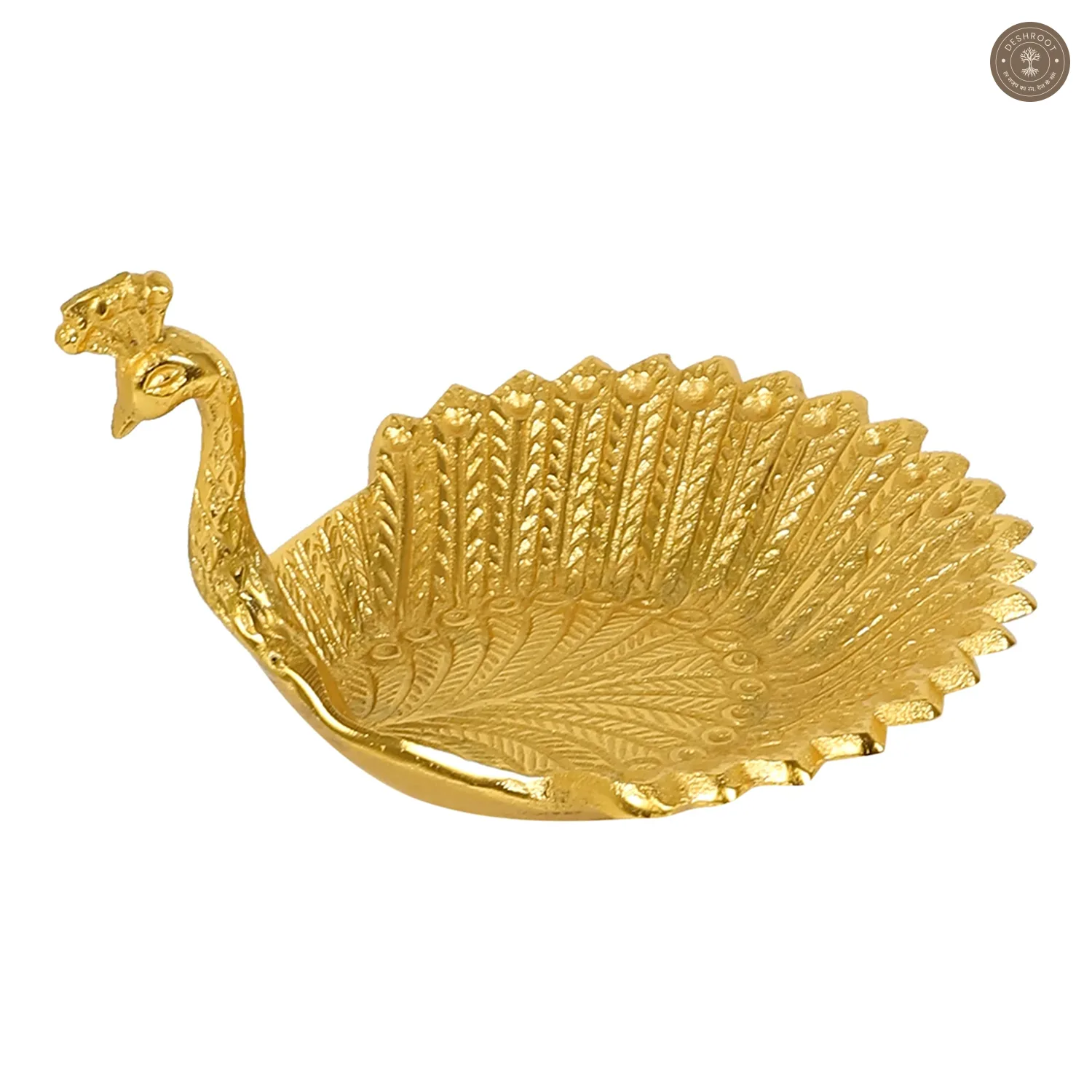 Peacock Aluminium Platter Set of 2