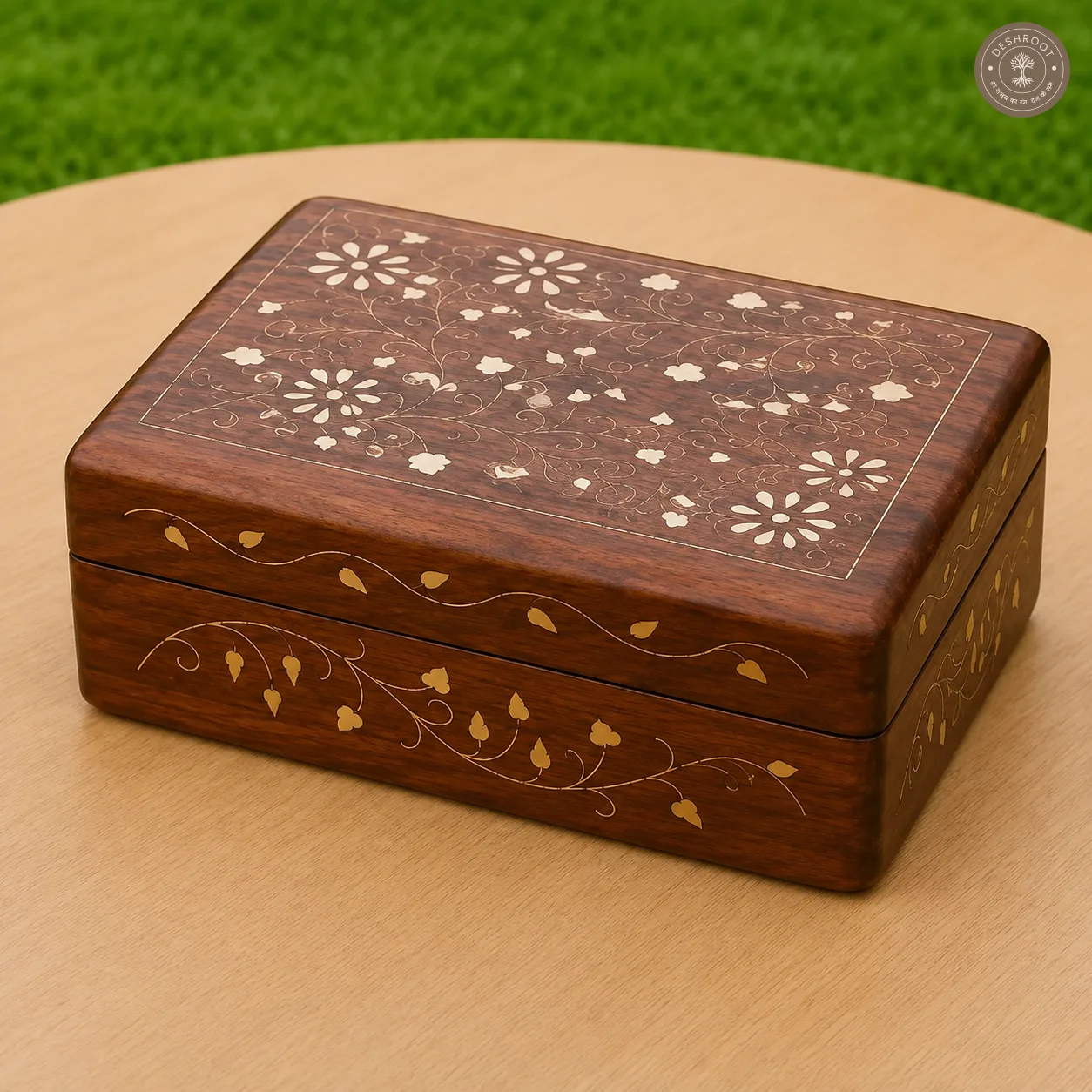 Floral Vine Handcrafted Wooden Box