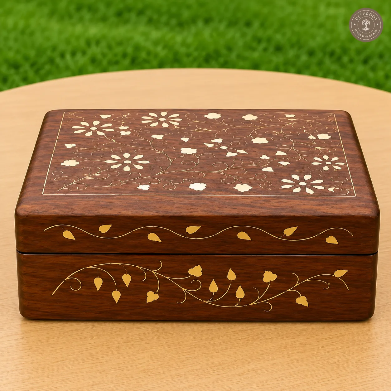 Floral Vine Handcrafted Wooden Box