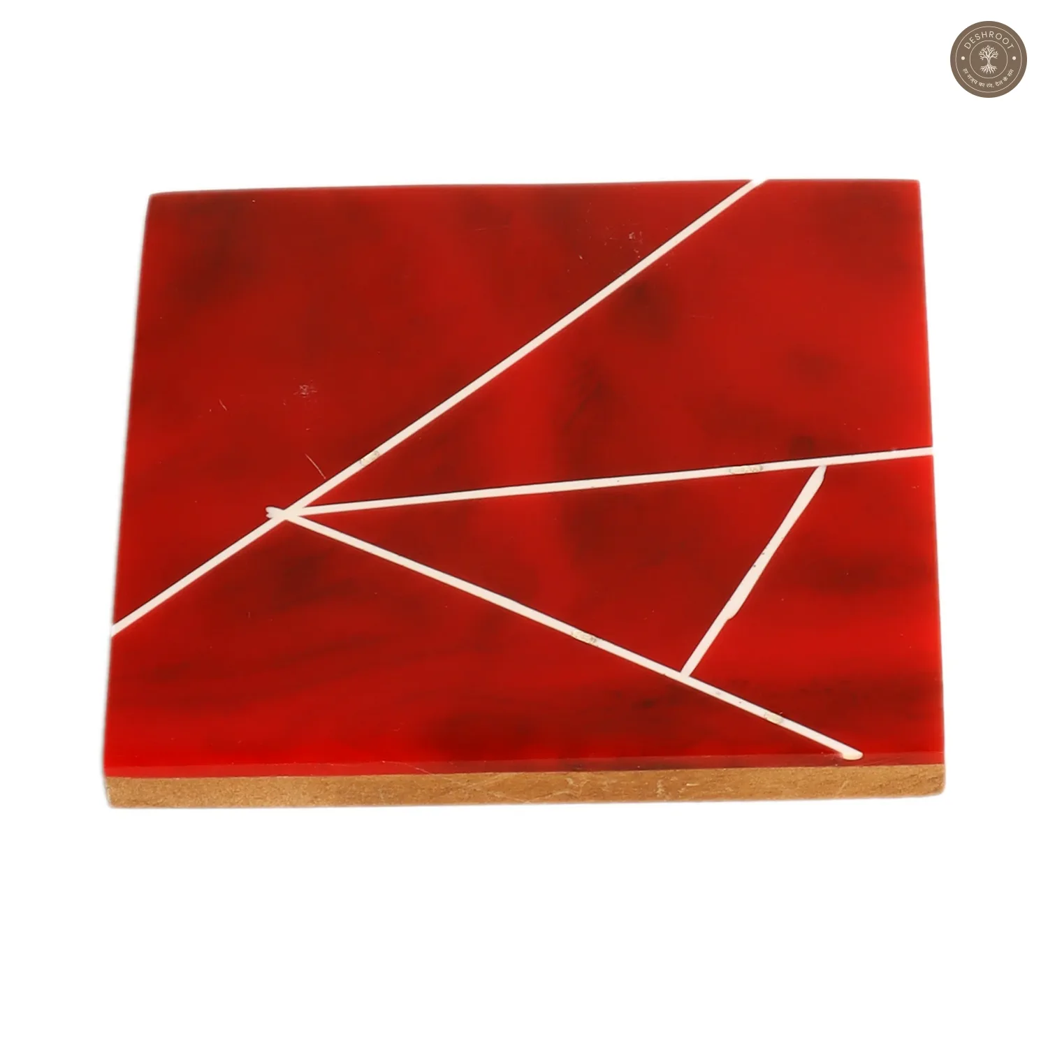 Red & White Resin Coaster Set of 4