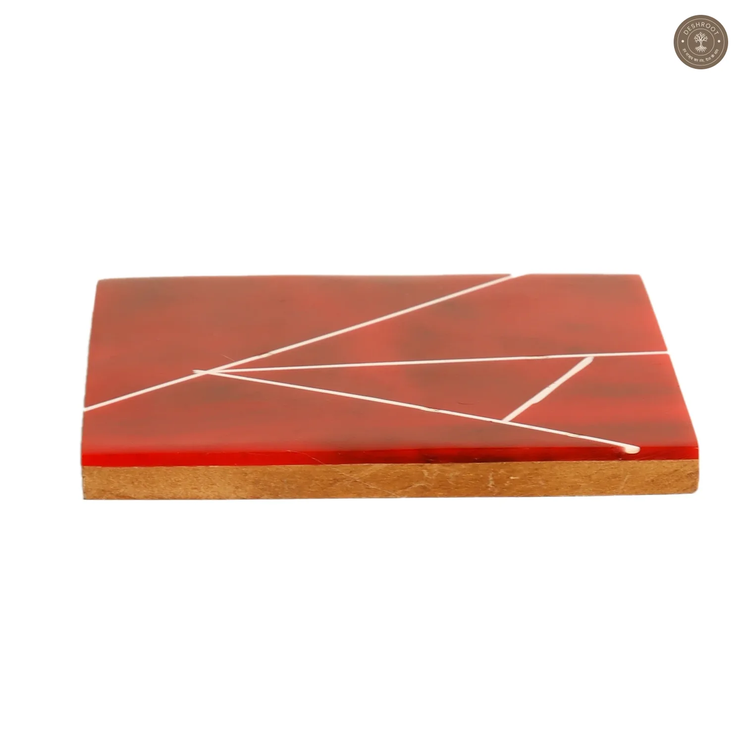 Red & White Resin Coaster Set of 4