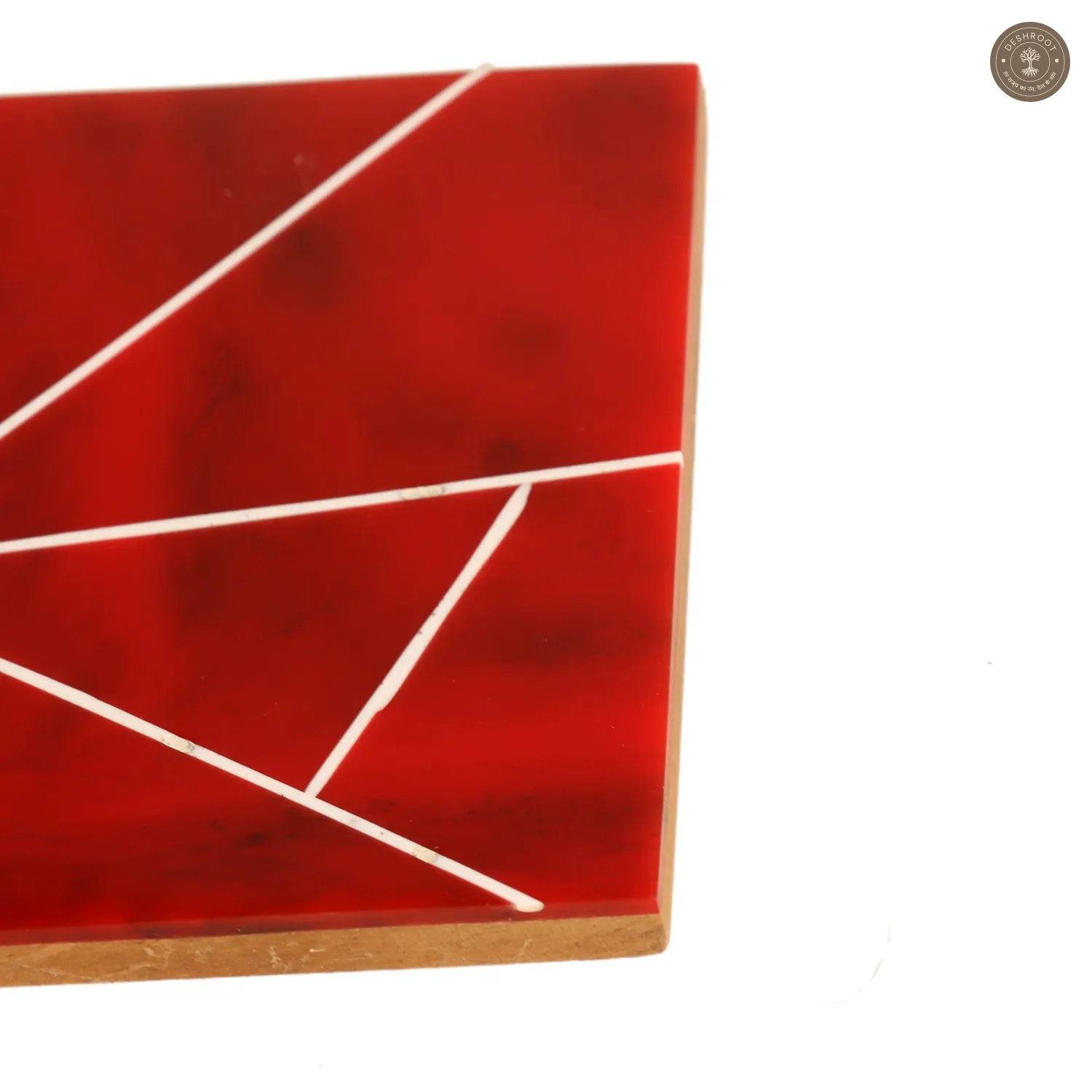 Red & White Resin Coaster Set of 4