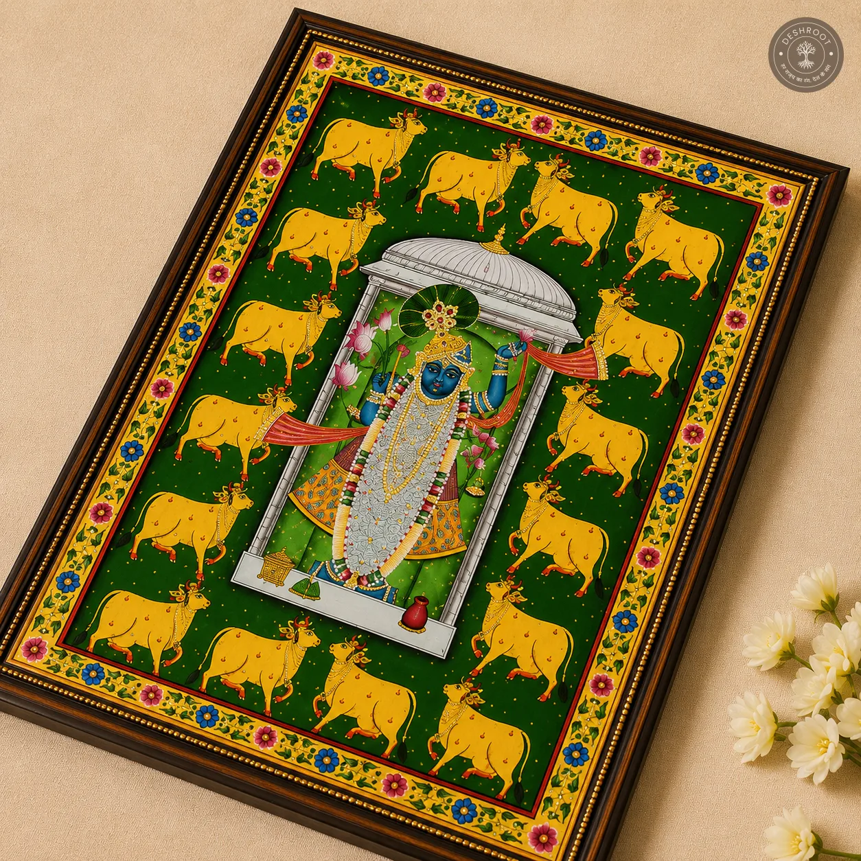 Shrinathji Pichwai Cow Motif Painting