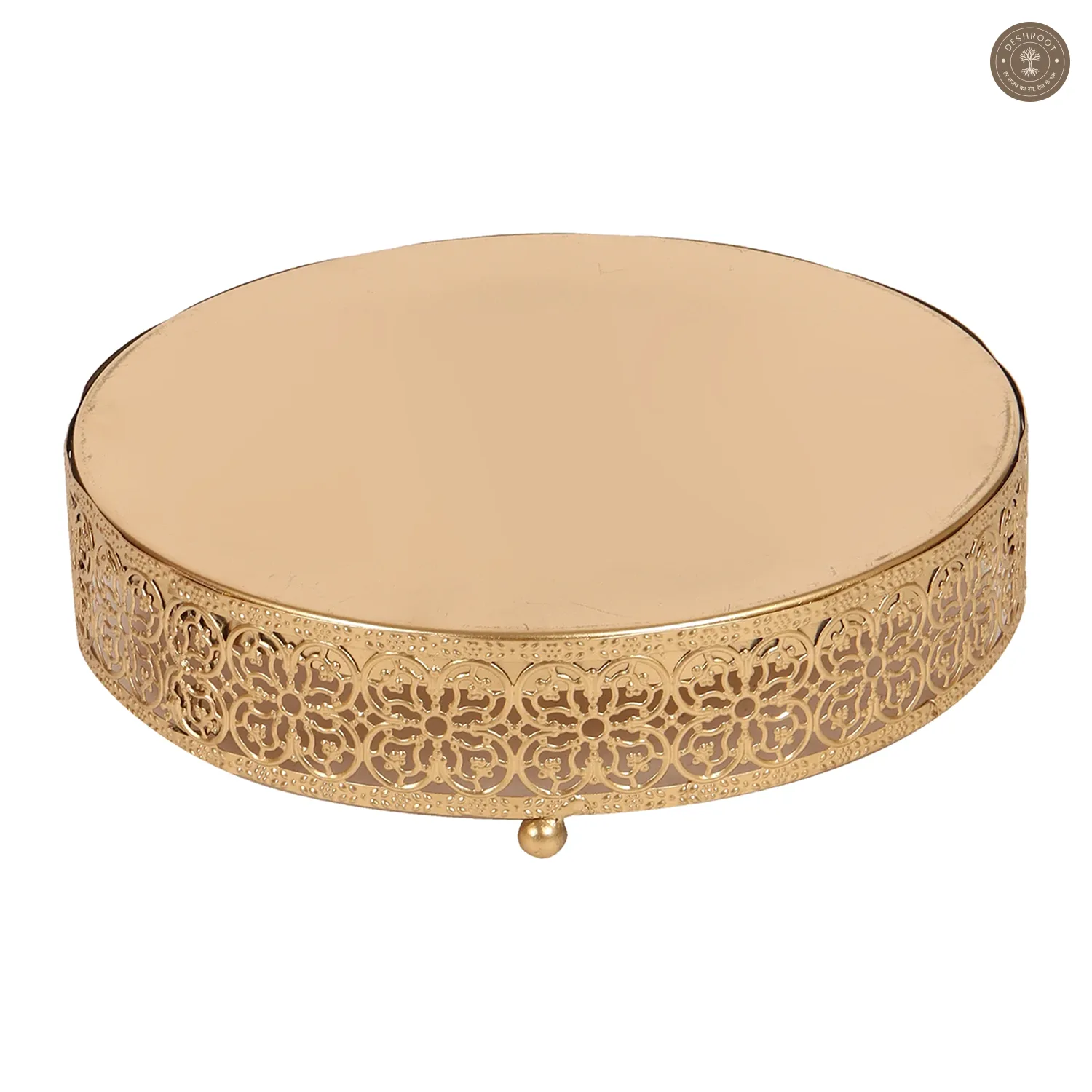 Round Etching Flower Buffet Riser Set of 3