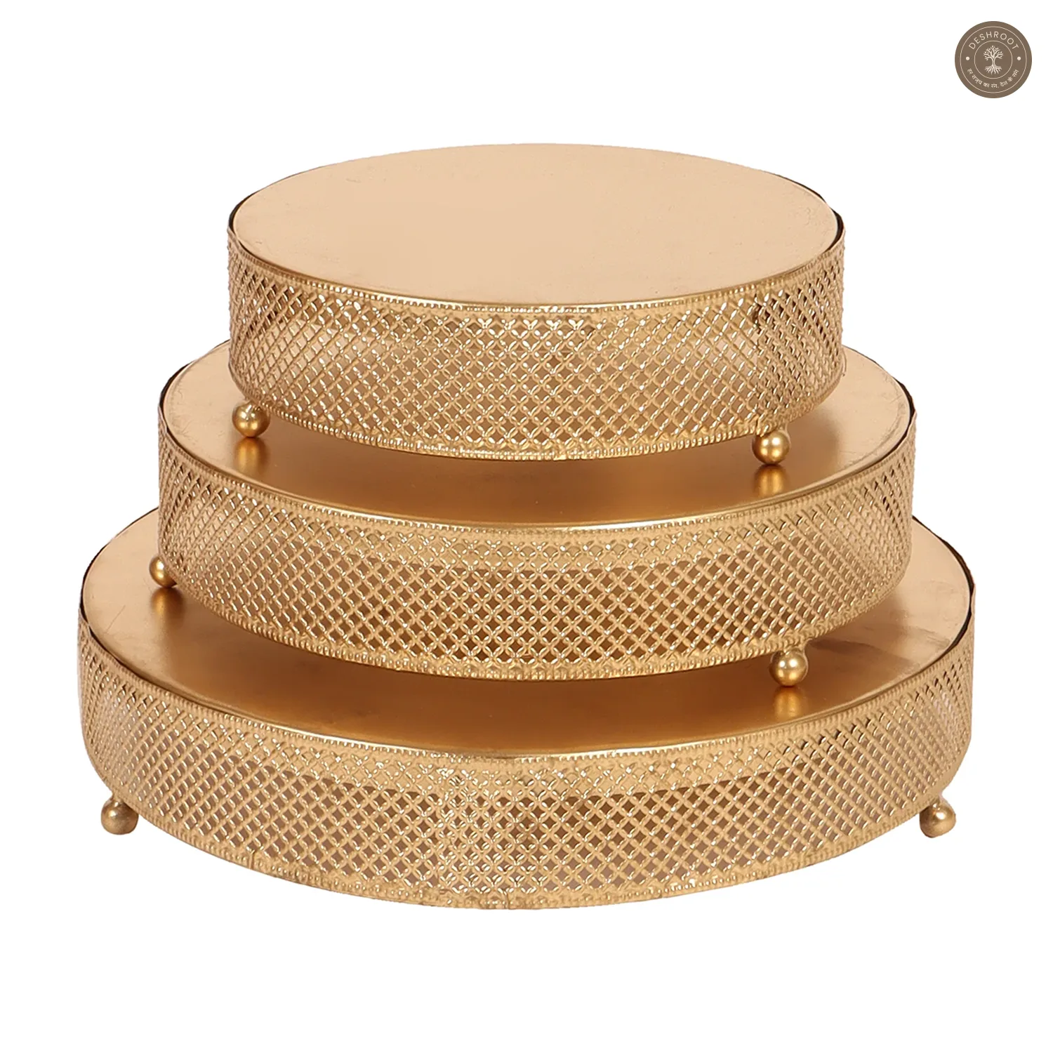 Round Etching Line Buffet Riser Set of 3