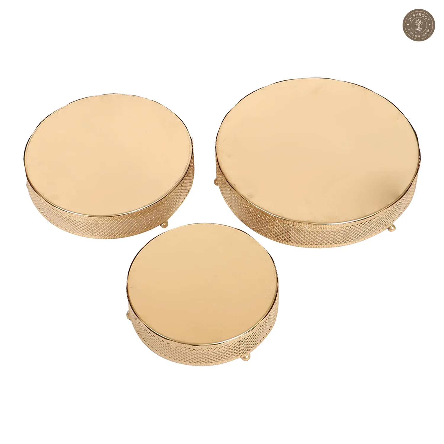 Round Etching Line Buffet Riser Set of 3