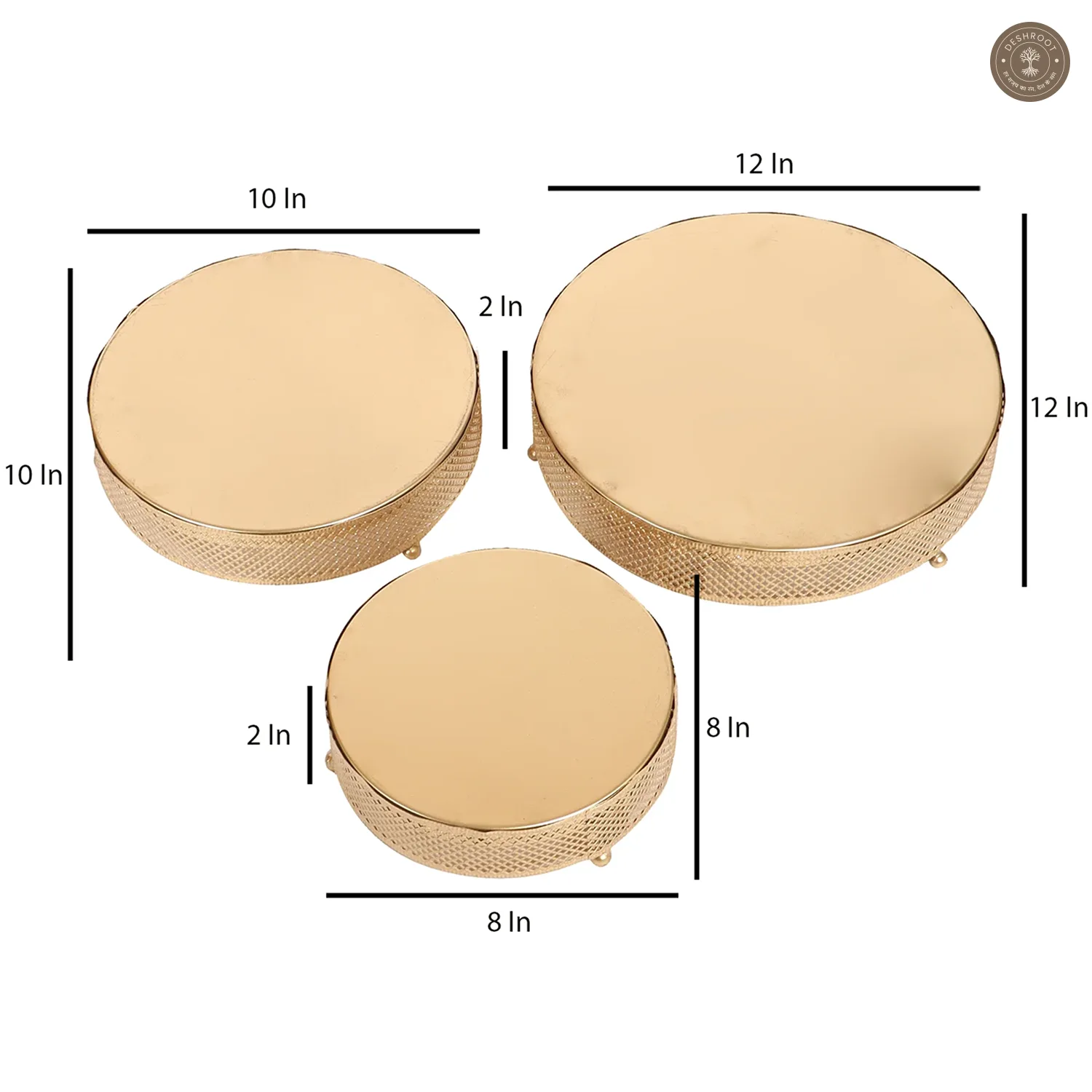 Round Etching Line Buffet Riser Set of 3