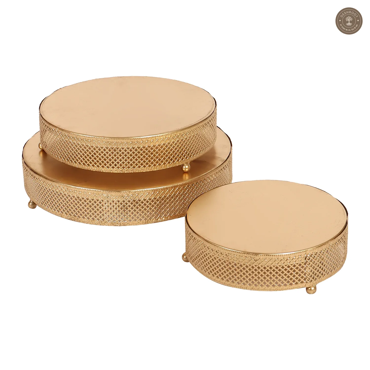Round Etching Line Buffet Riser Set of 3