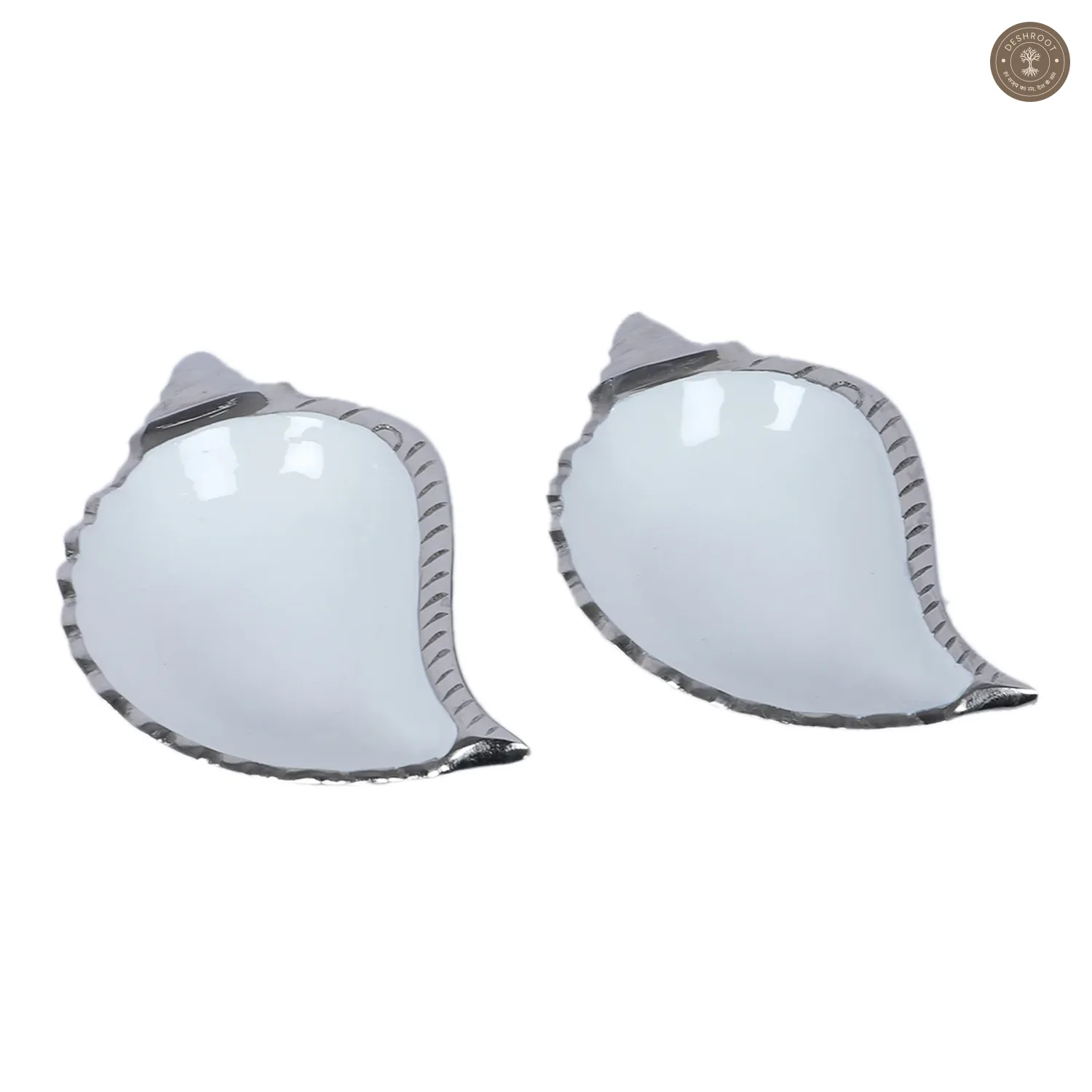 Shankh Shape Aluminium Platter Set of 2
