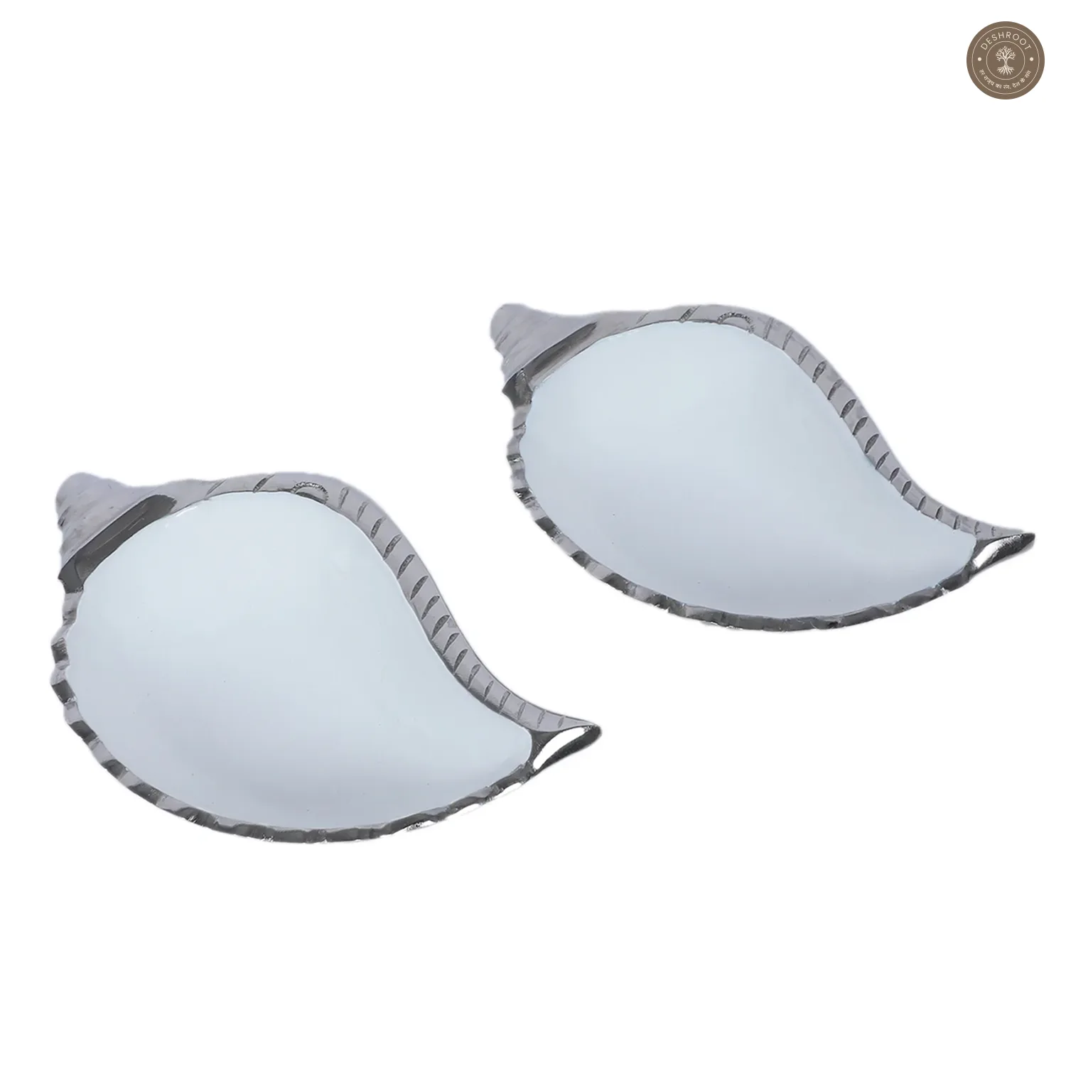 Shankh Shape Aluminium Platter Set of 2