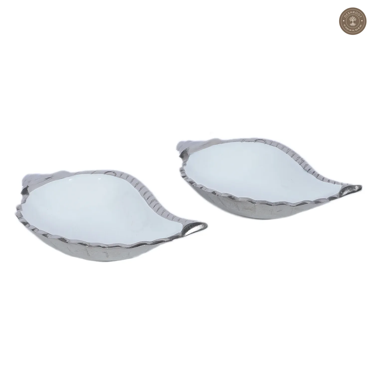 Shankh Shape Aluminium Platter Set of 2