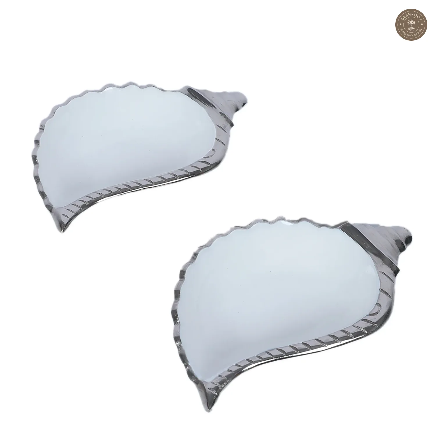 Shankh Shape Aluminium Platter Set of 2
