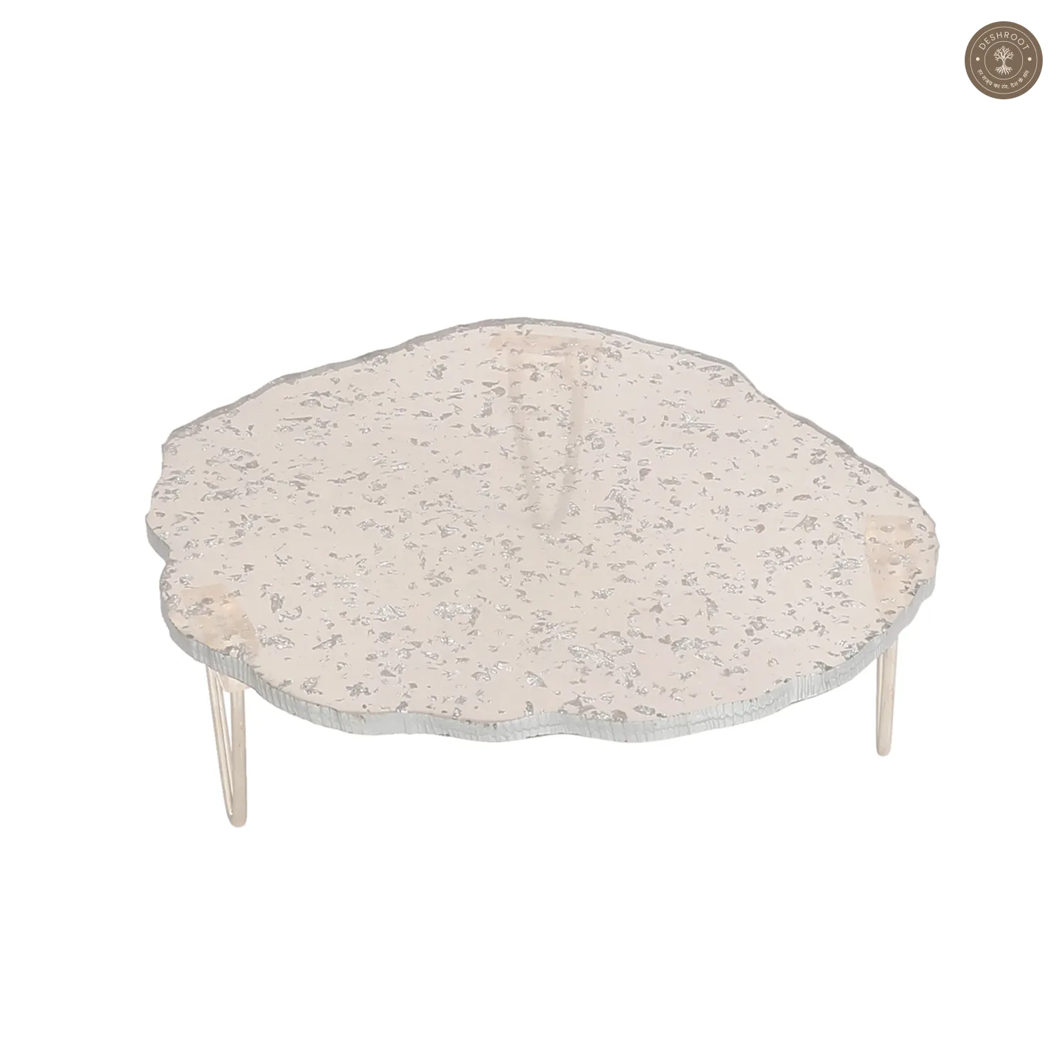 Silver Flex Resin Cake Platter Set of 2
