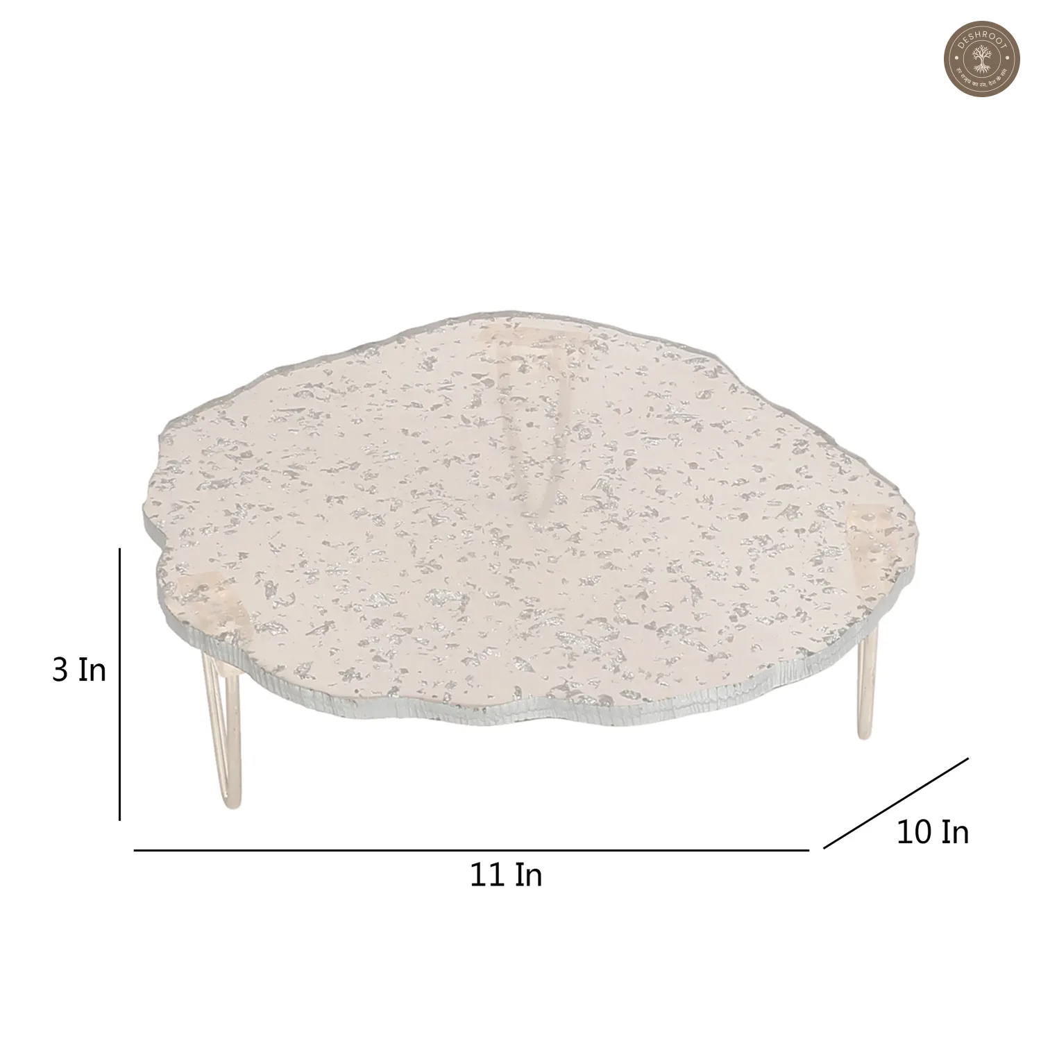Silver Flex Resin Cake Platter Set of 2