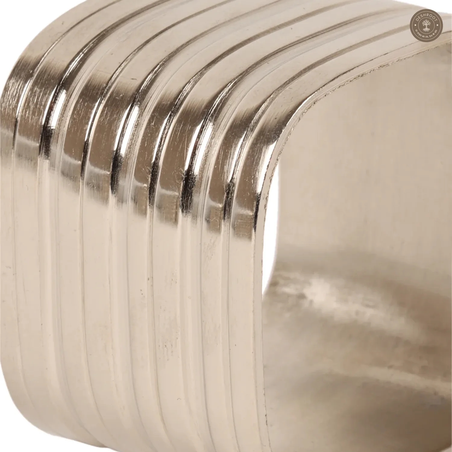 Silver Square Napking RIng Set of 6