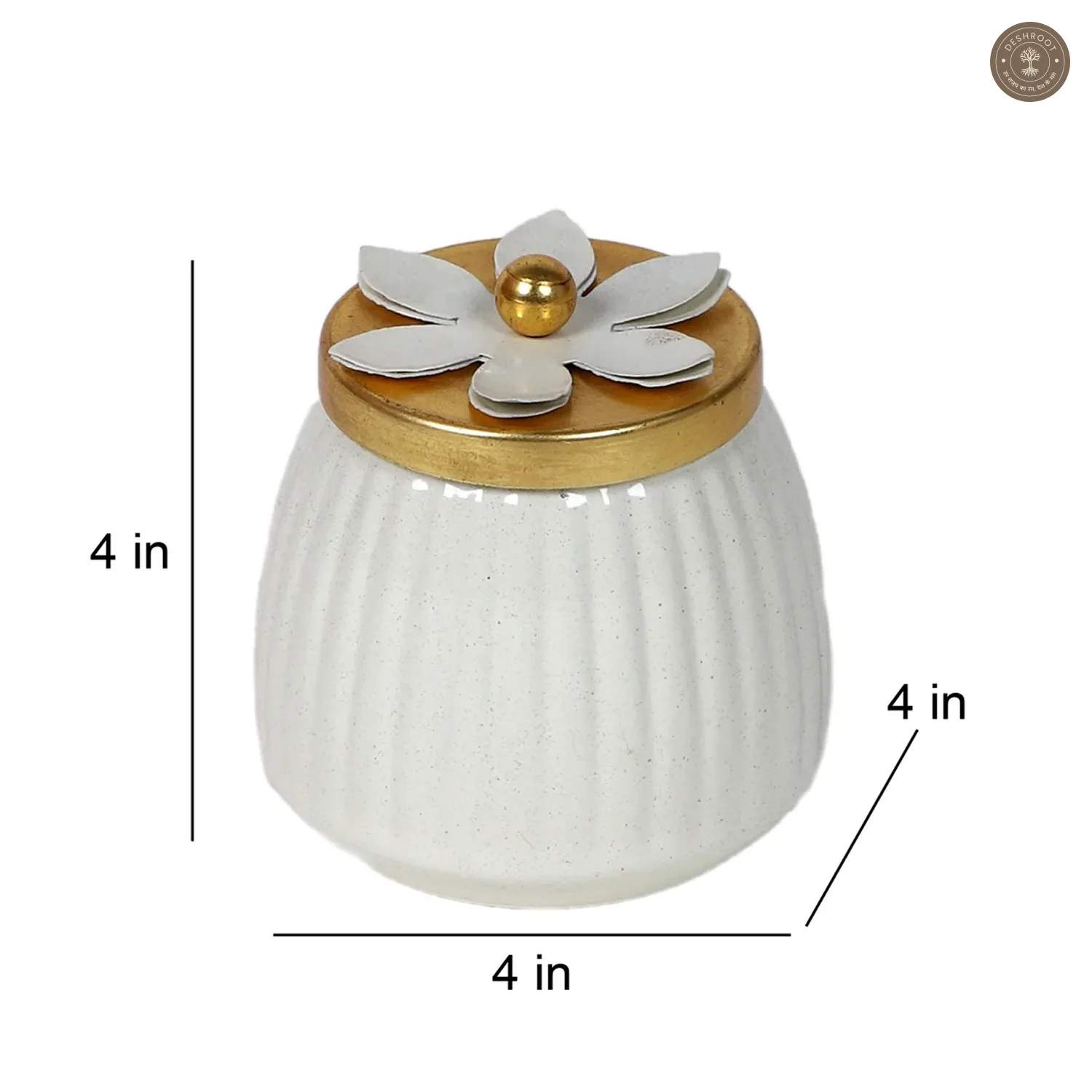 WHite & Gold Dry Fruits Bowl Set of 2