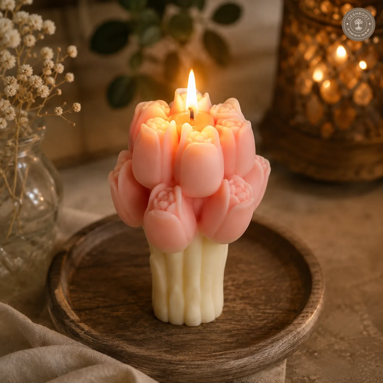 Handcrafted Tulip Bouquet Candle