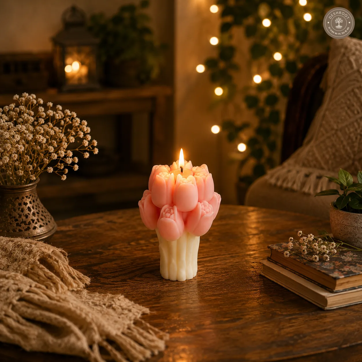 Handcrafted Tulip Bouquet Candle