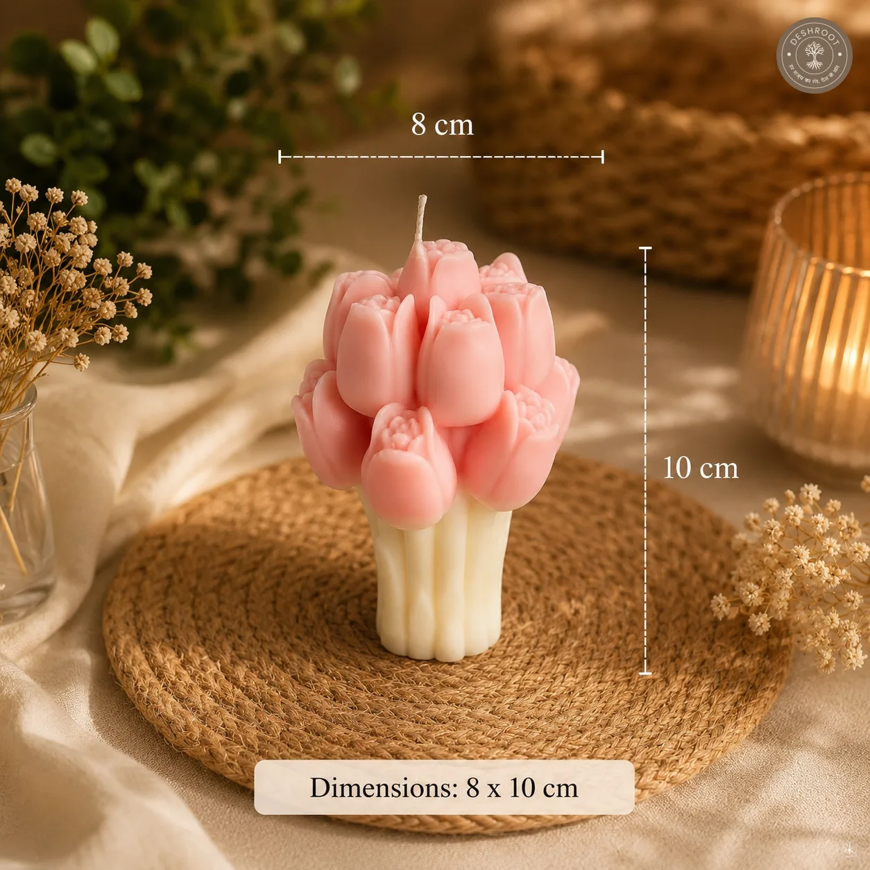 Handcrafted Tulip Bouquet Candle