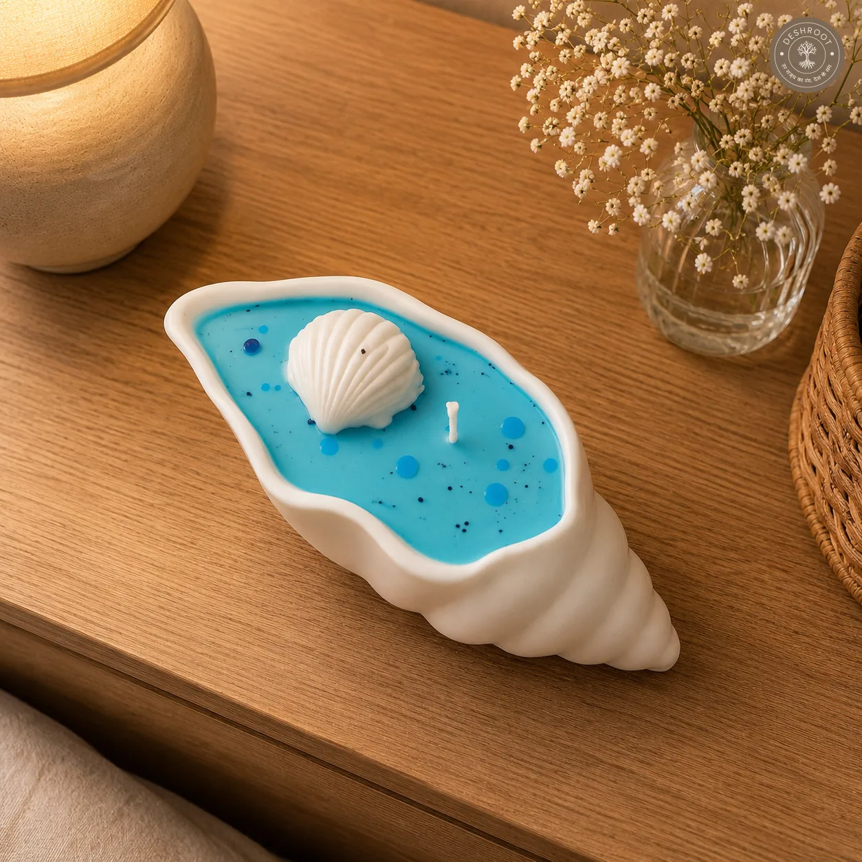 Handcrafted Ocean Breeze Seashell Candle