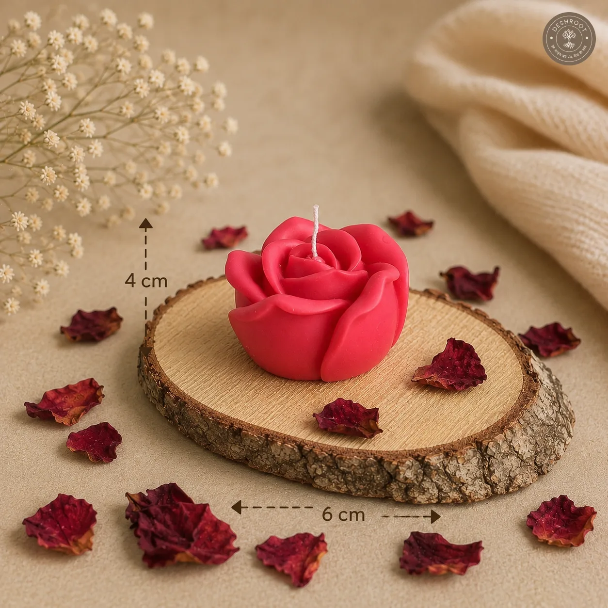 Elegant Single Rose Flower Candle