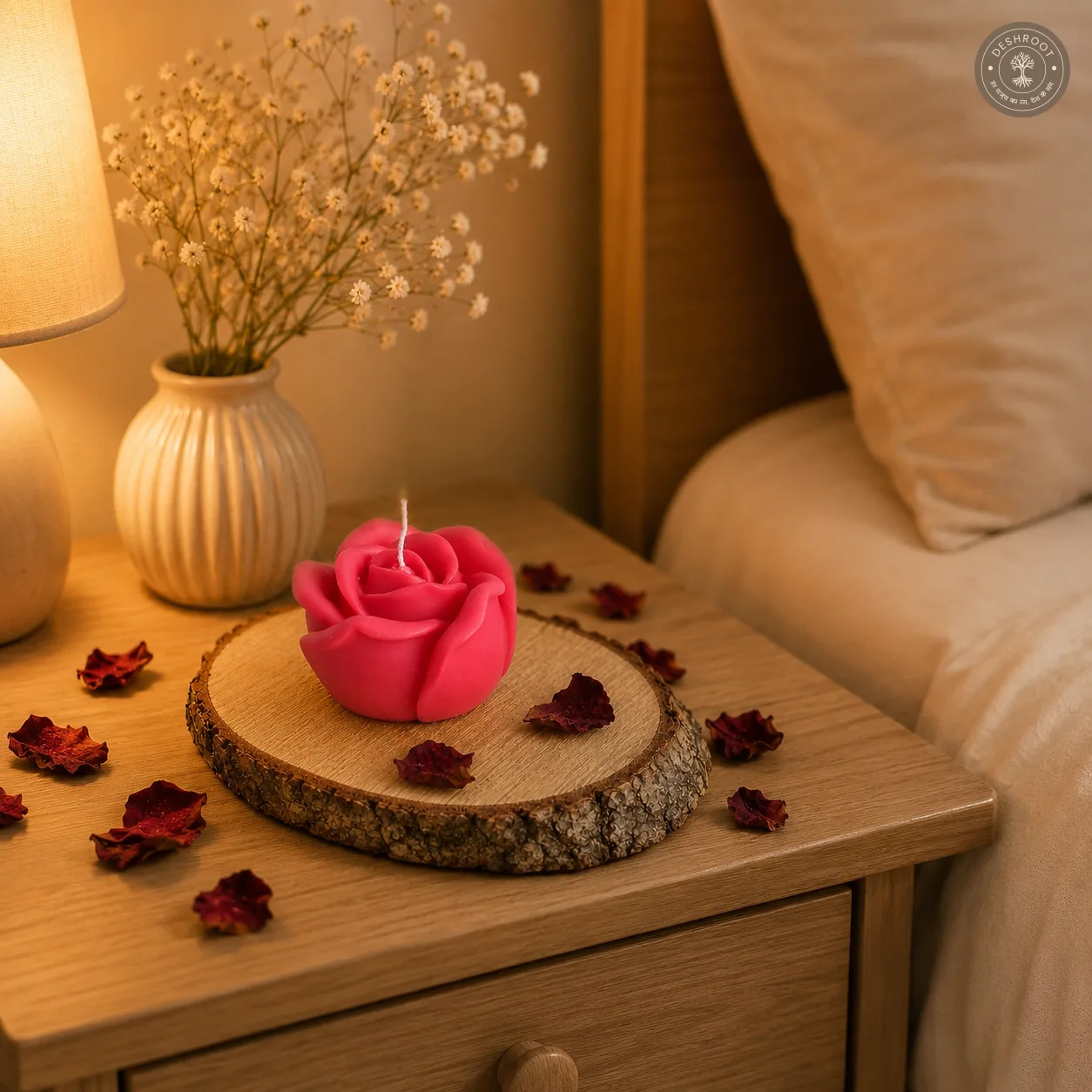 Elegant Single Rose Flower Candle