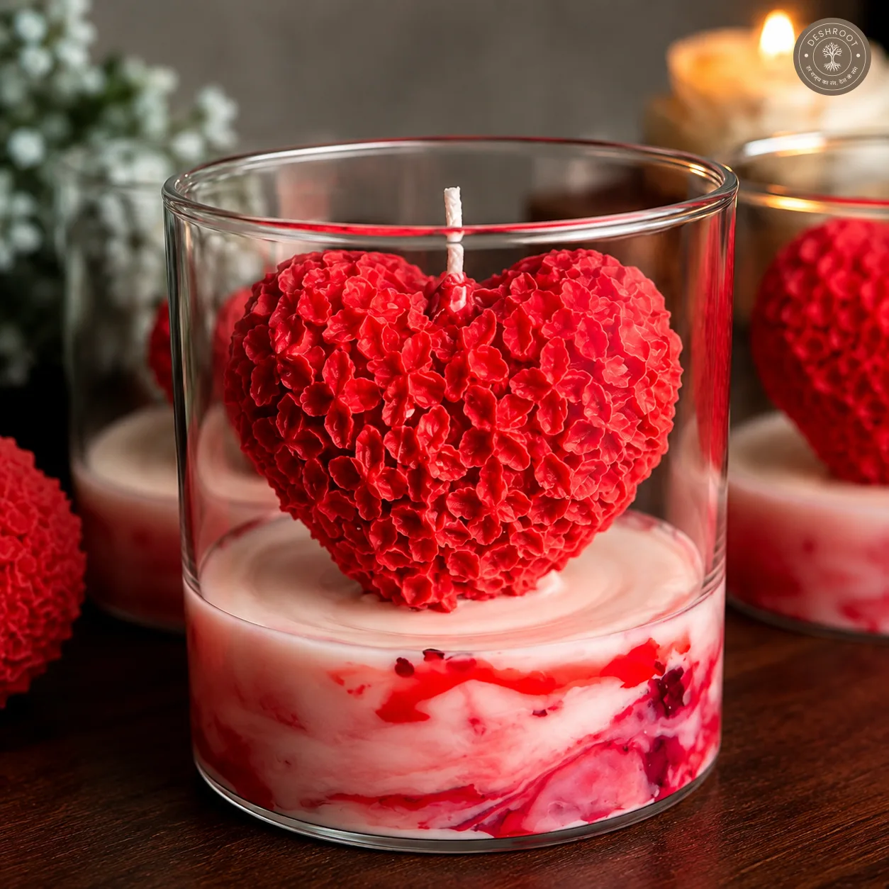 Heartful Love Glass Jar Candle