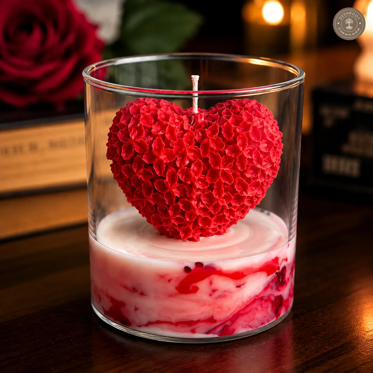 Heartful Love Glass Jar Candle