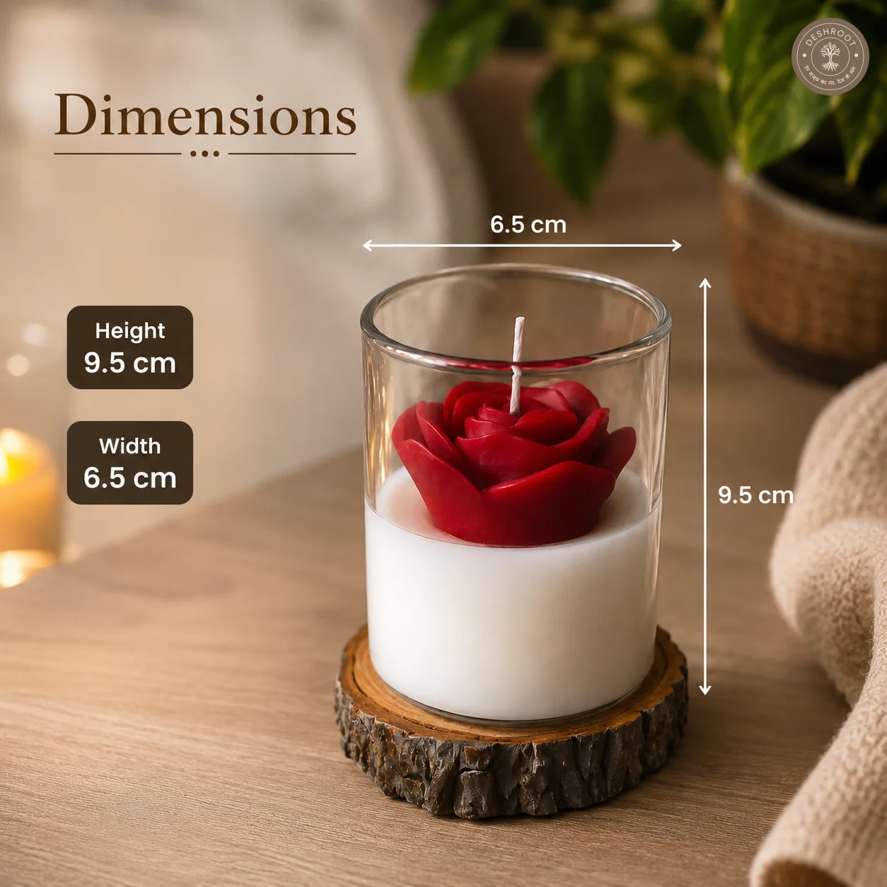 Handcrafted Romantic Rose in Glass Candle