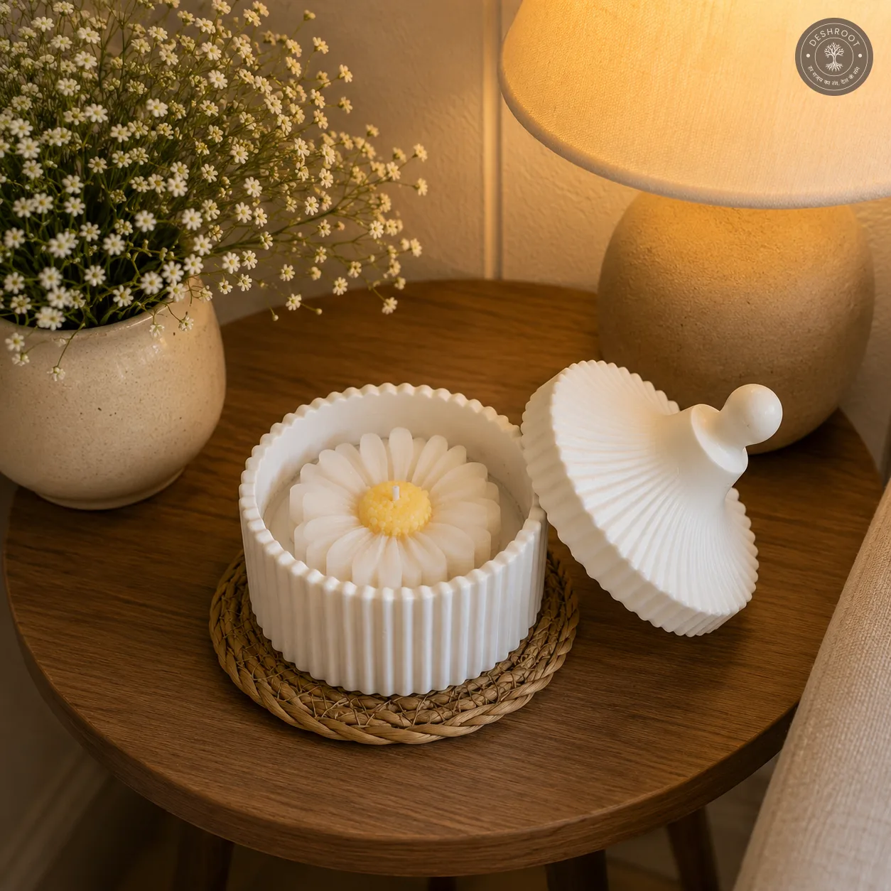 Handcrafted Daisy POP Jar Candle