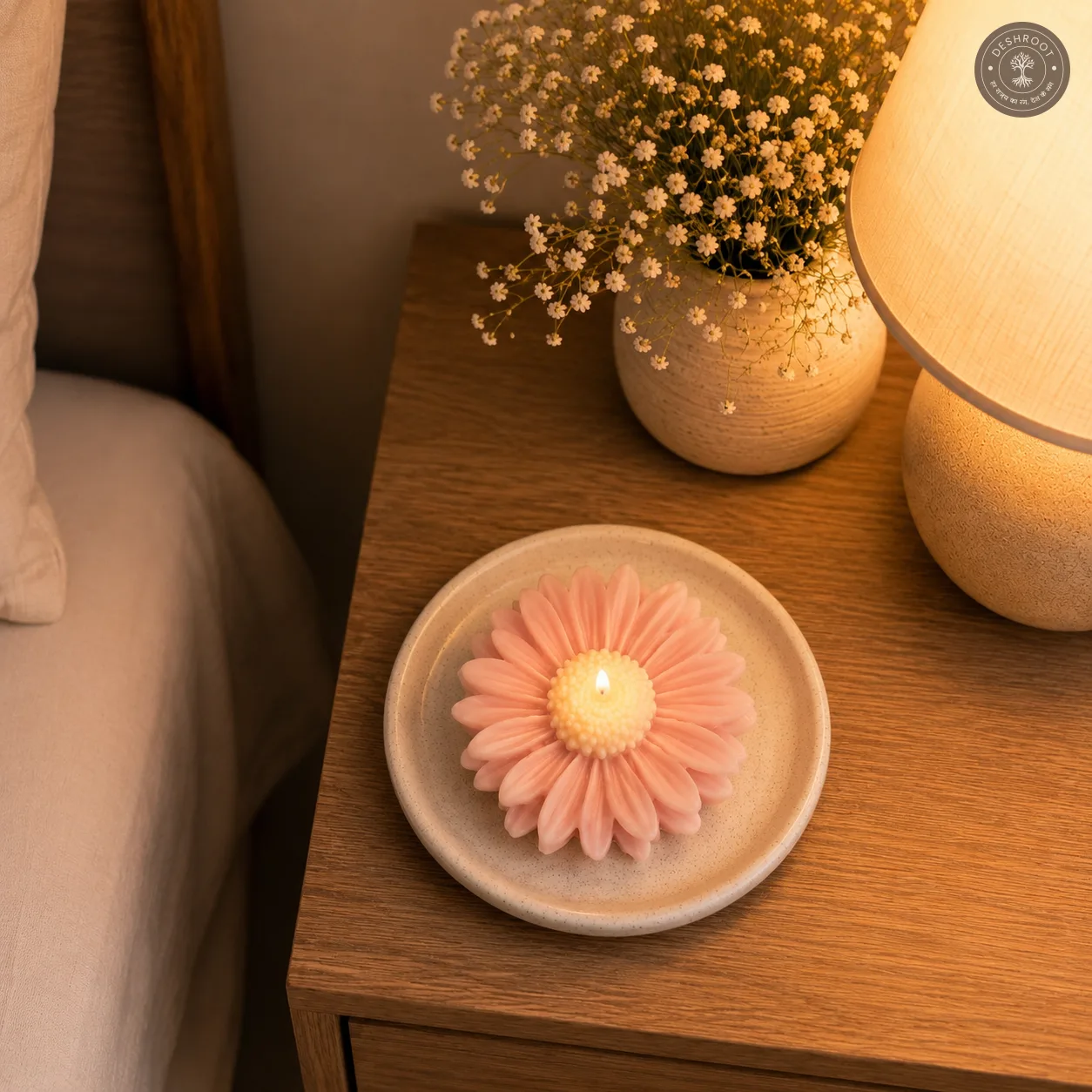 Handcrafted Daisy Flower Candle – Elegant Floral Décor Candle