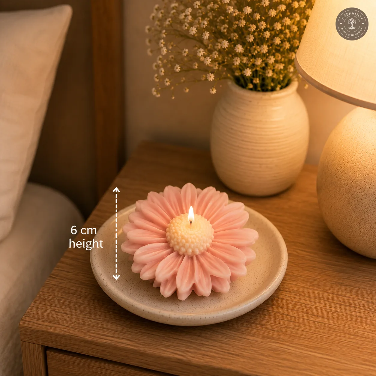 Handcrafted Daisy Flower Candle – Elegant Floral Décor Candle