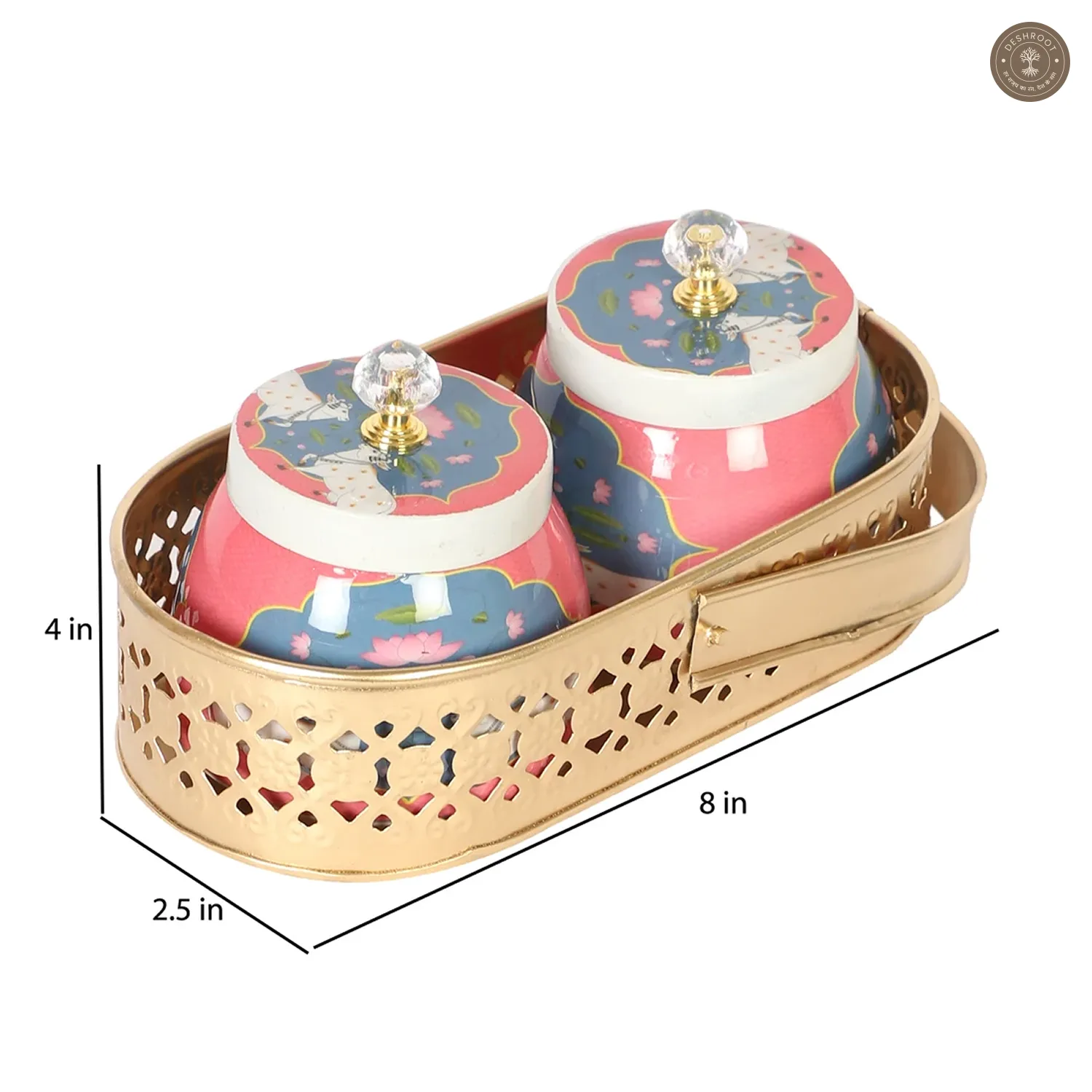 White Cow Print Jars basket Set of 3