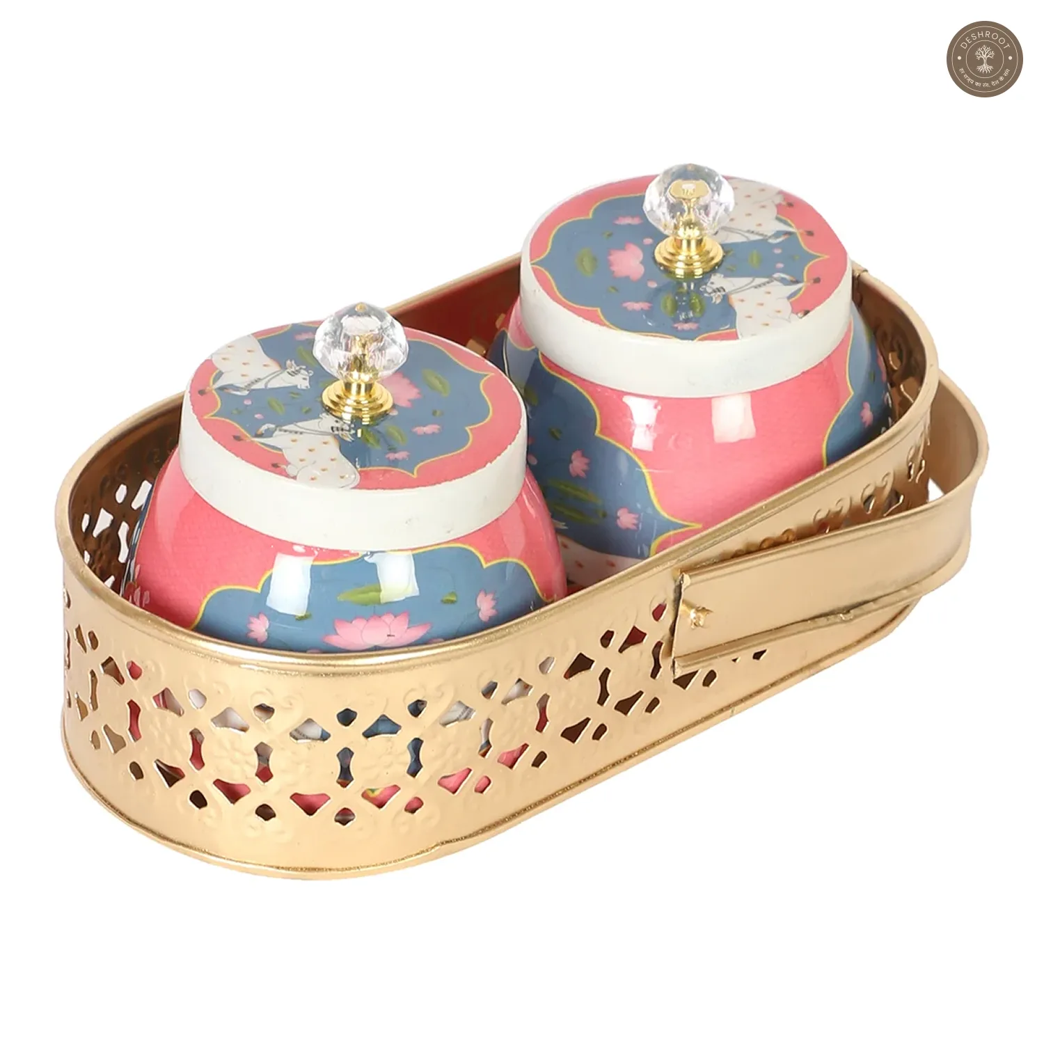 White Cow Print Jars basket Set of 3