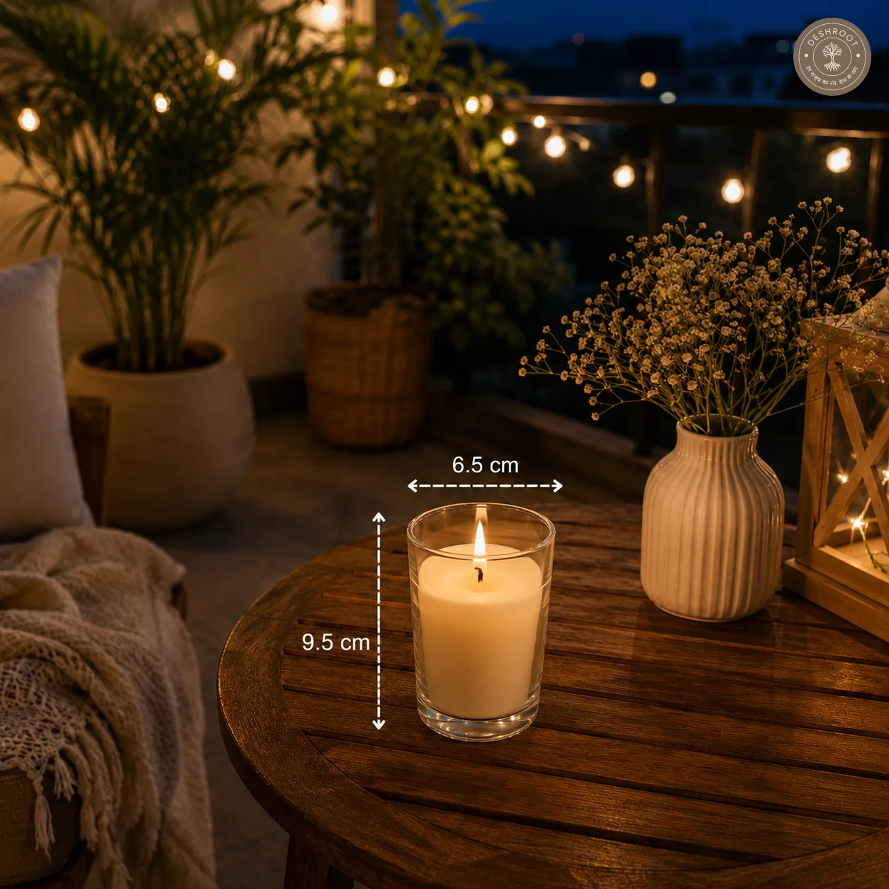 Handcrafted Minimalist White Soy Wax Glass Candle