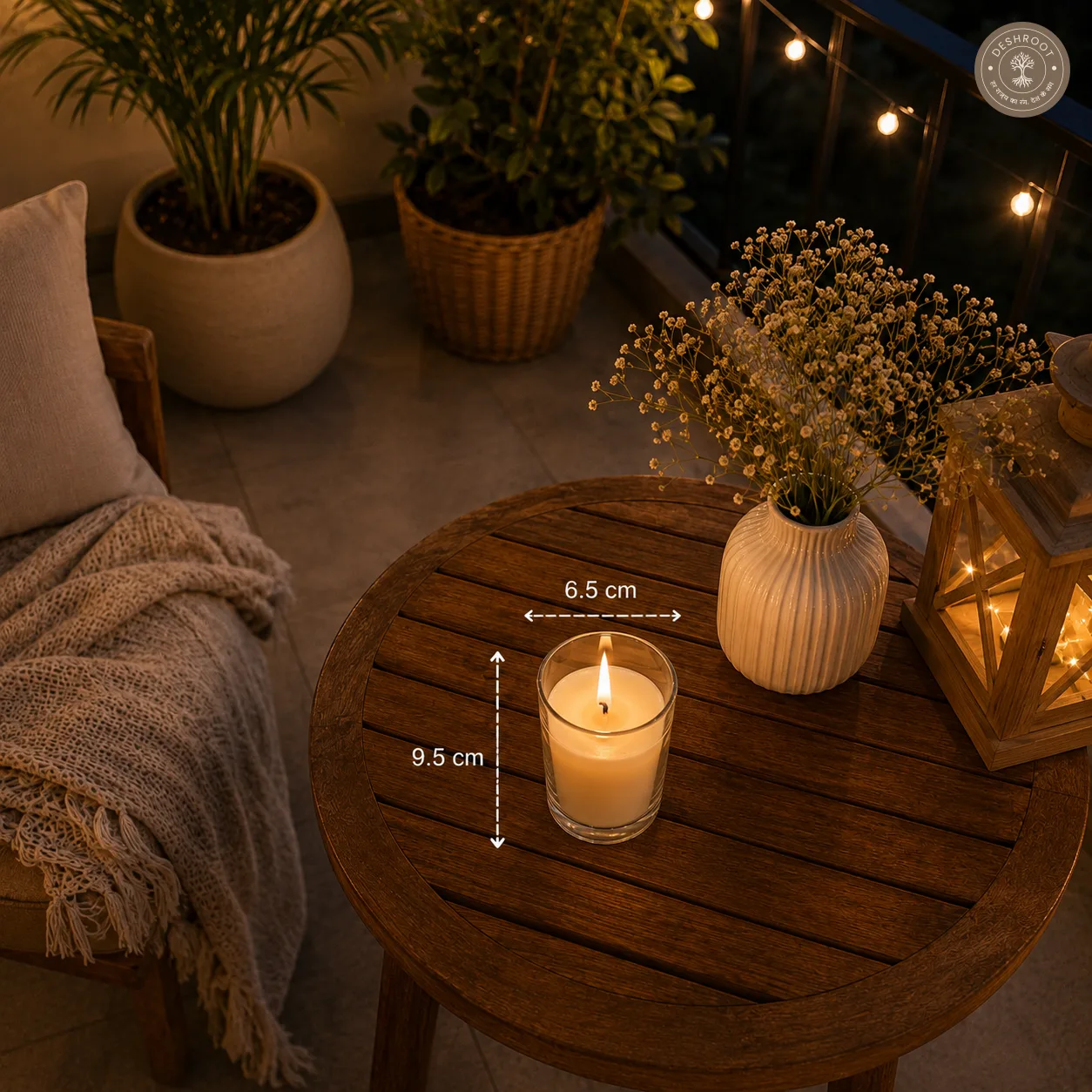 Handcrafted Minimalist White Soy Wax Glass Candle