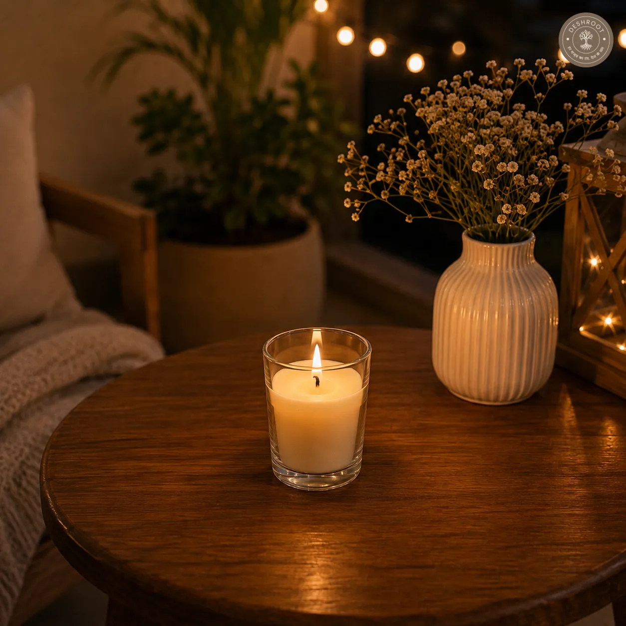 Handcrafted Minimalist White Soy Wax Glass Candle