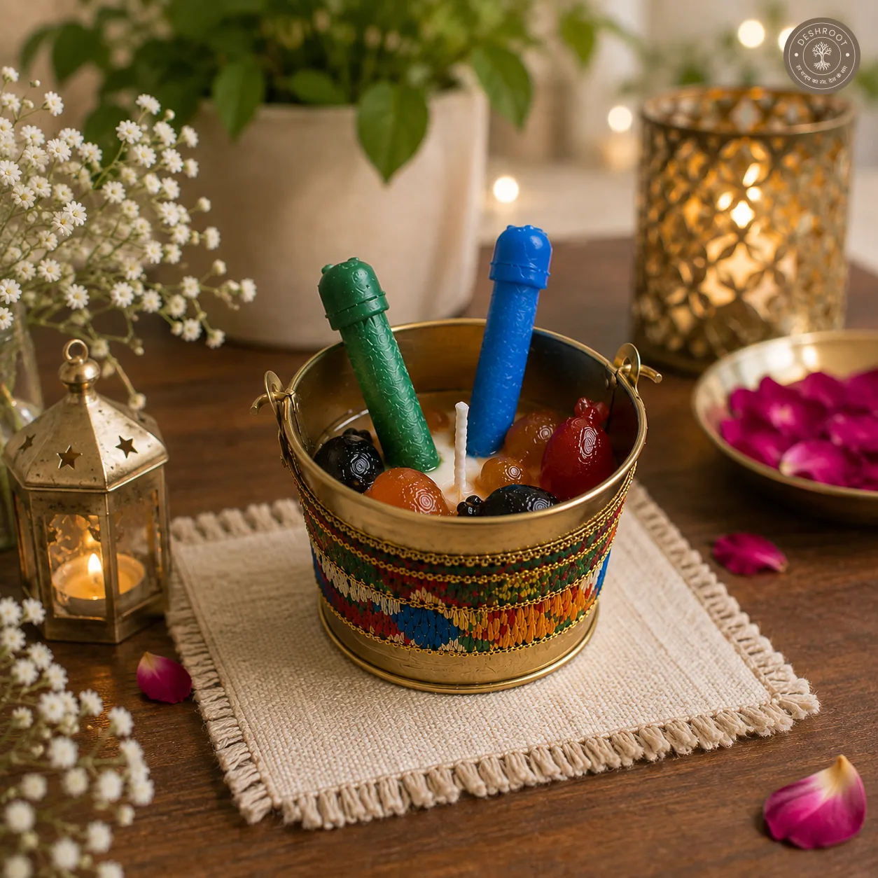 Holi Balloon Bucket Candle