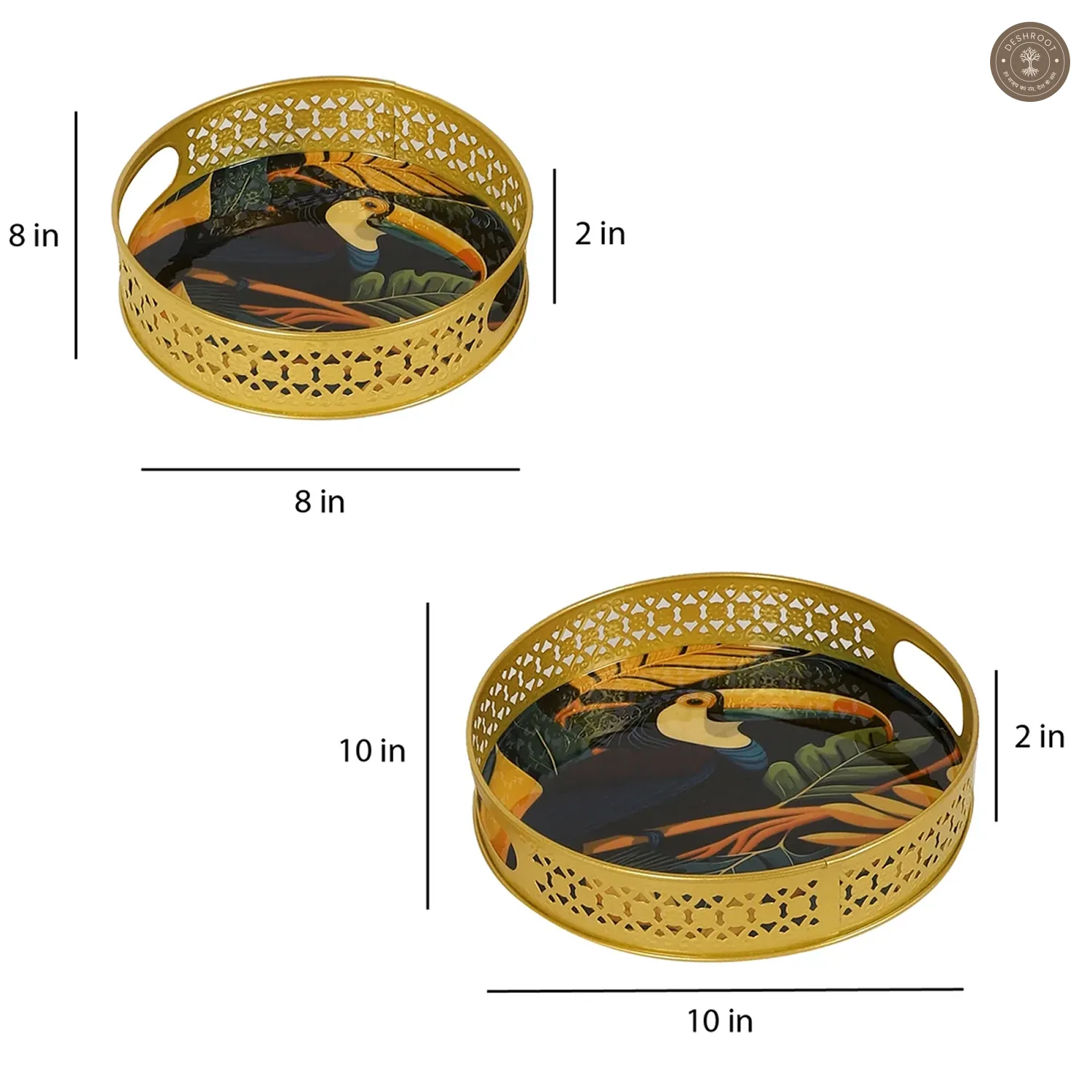 Blue Bird Tray Set of 2
