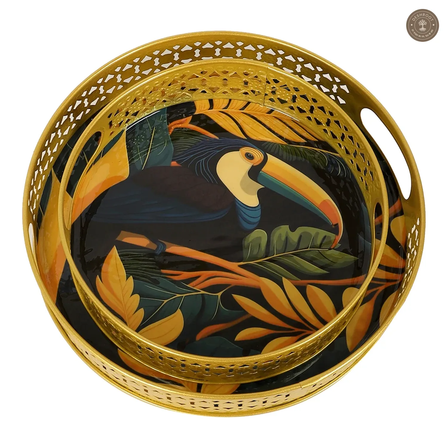 Blue Bird Tray Set of 2